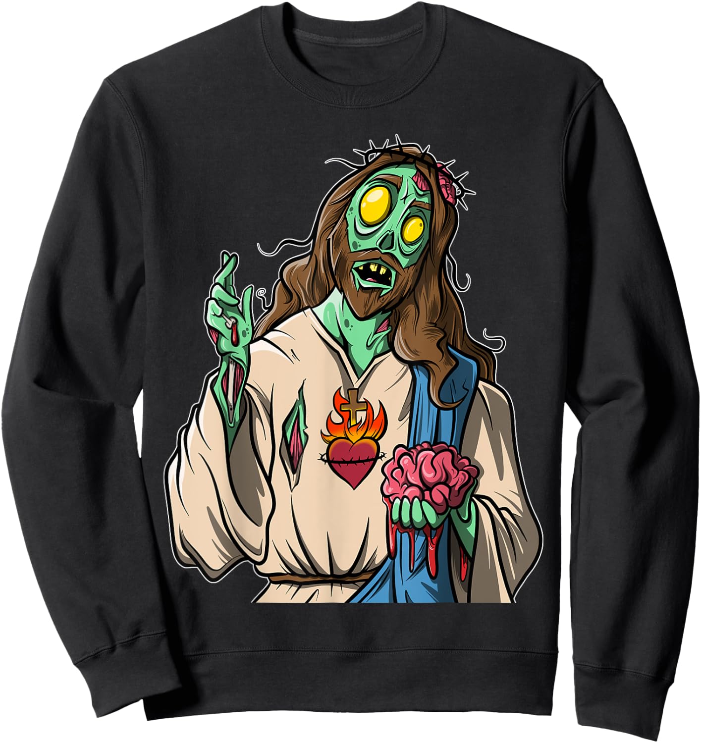 Zombie Jesus Halloween Sweatshirt - Sweatshirt | Black