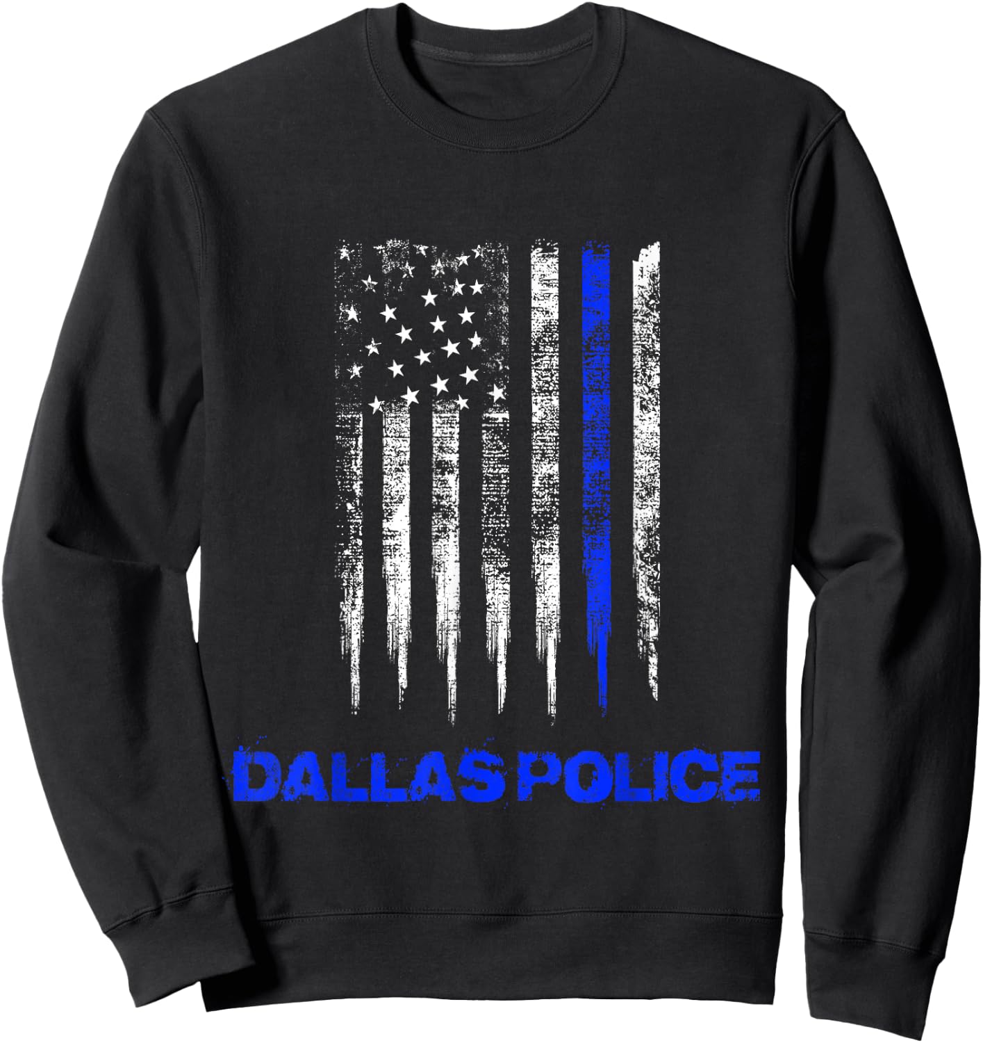 Dallas Police thin blue line Sweatshirt - Sweatshirt | Black