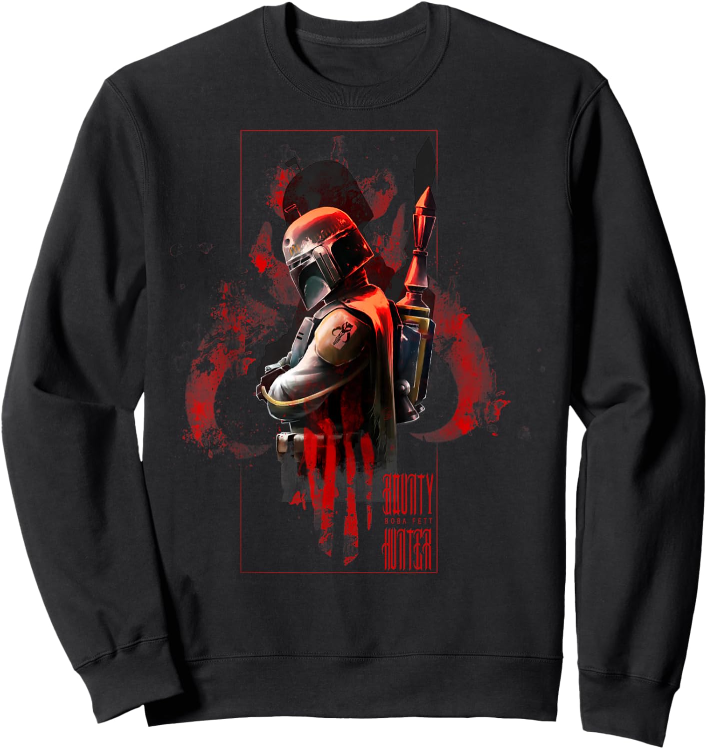 Star Wars Boba Fett Hunter Box Mandalorian Graphic Sweatshirt - Sweatshirt | Black
