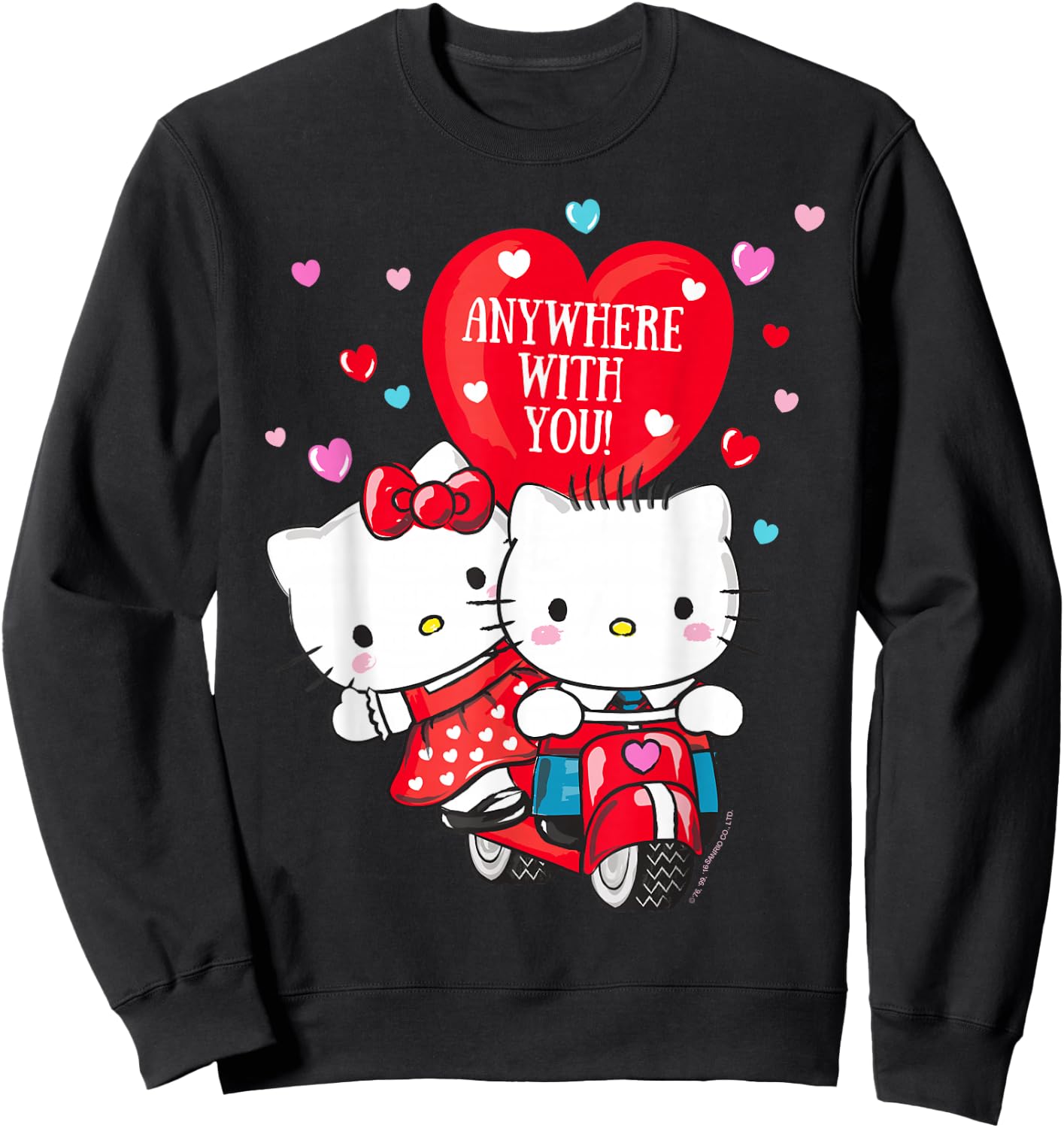 Hello Kitty and Dear Daniel Anywhere with You Valentine Sweatshirt - Sweatshirt | Black