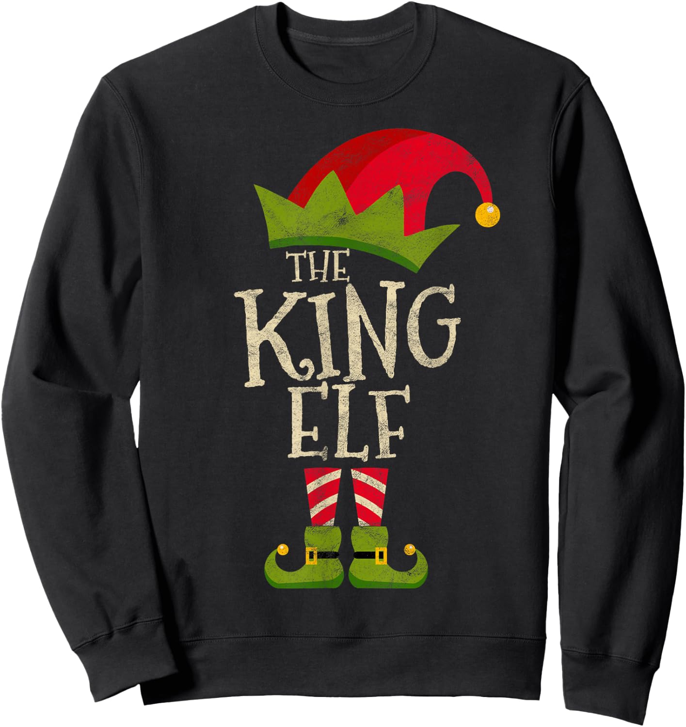 Easy The King Elf Xmas Costume Family Group Gift Christmas Sweatshirt - Sweatshirt | Black