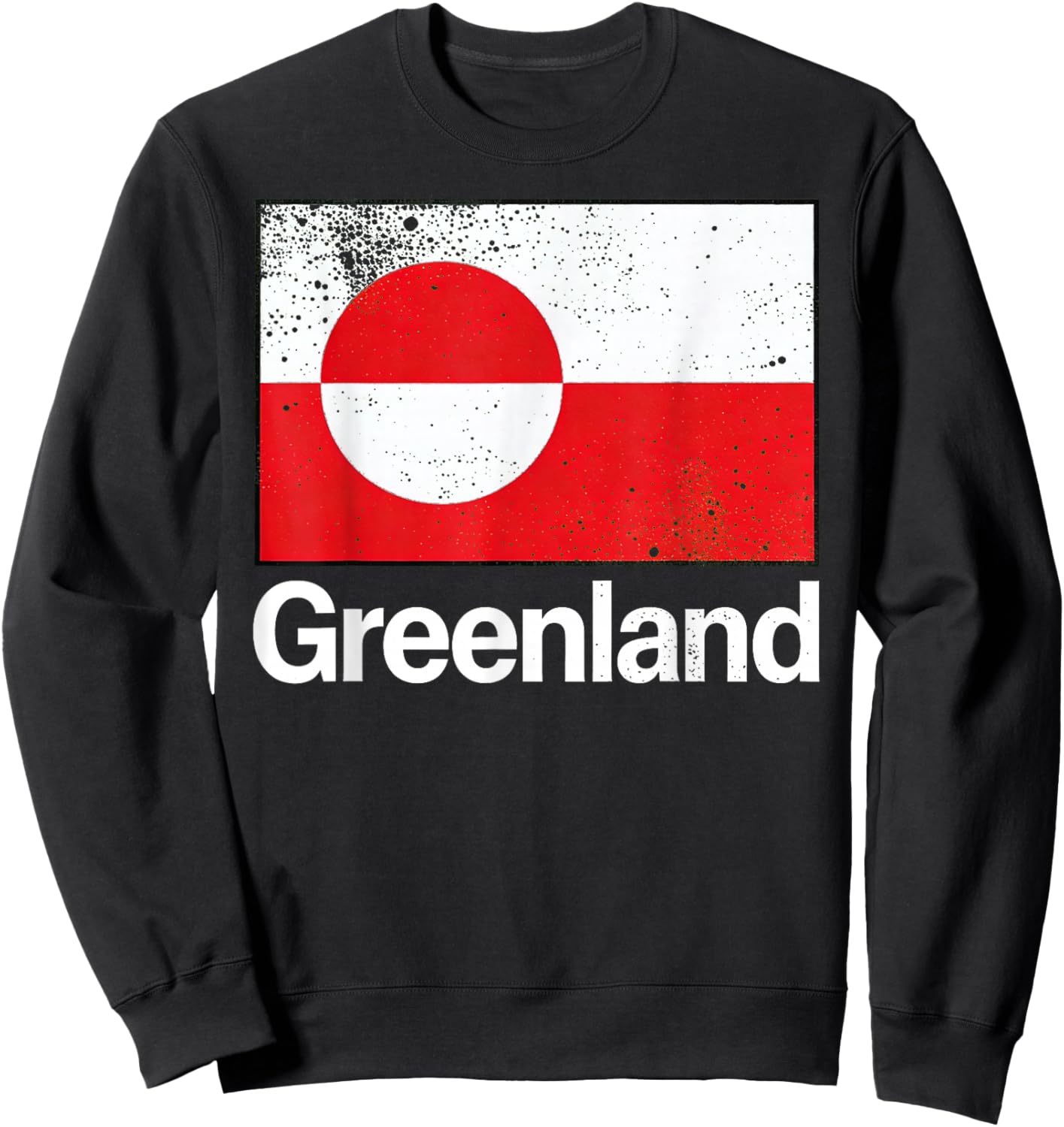 Vintage Greenland Flag Retro Men Women Kids Sweatshirt - Sweatshirt | Black