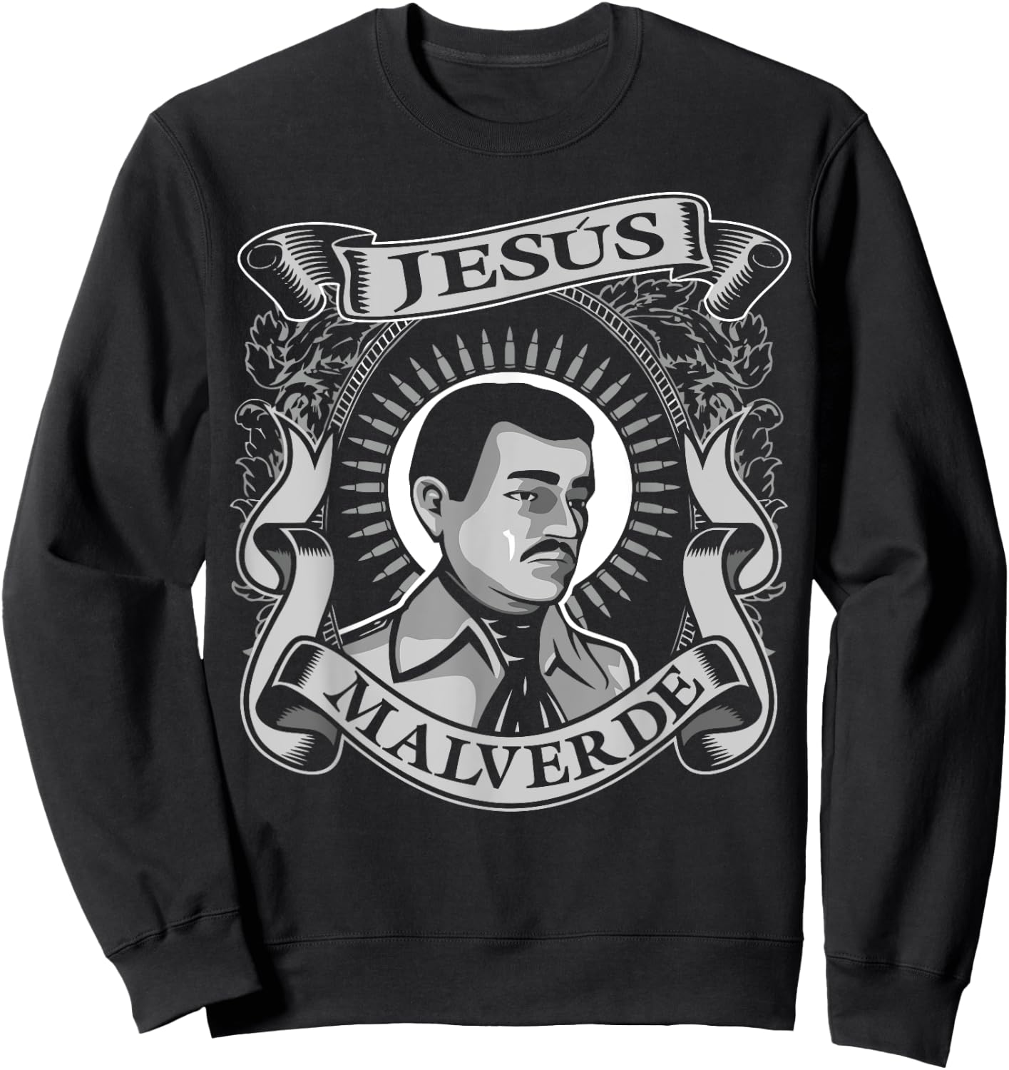 Jesus Malverde Mexican Hero Angel Of The Poor Sweatshirt - Sweatshirt | Black