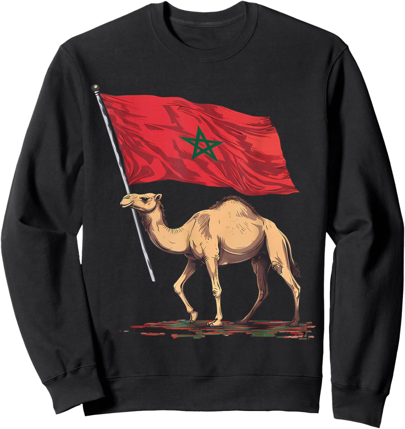 Morocco Flag Moroccan Pride Sweatshirt - Sweatshirt | Black