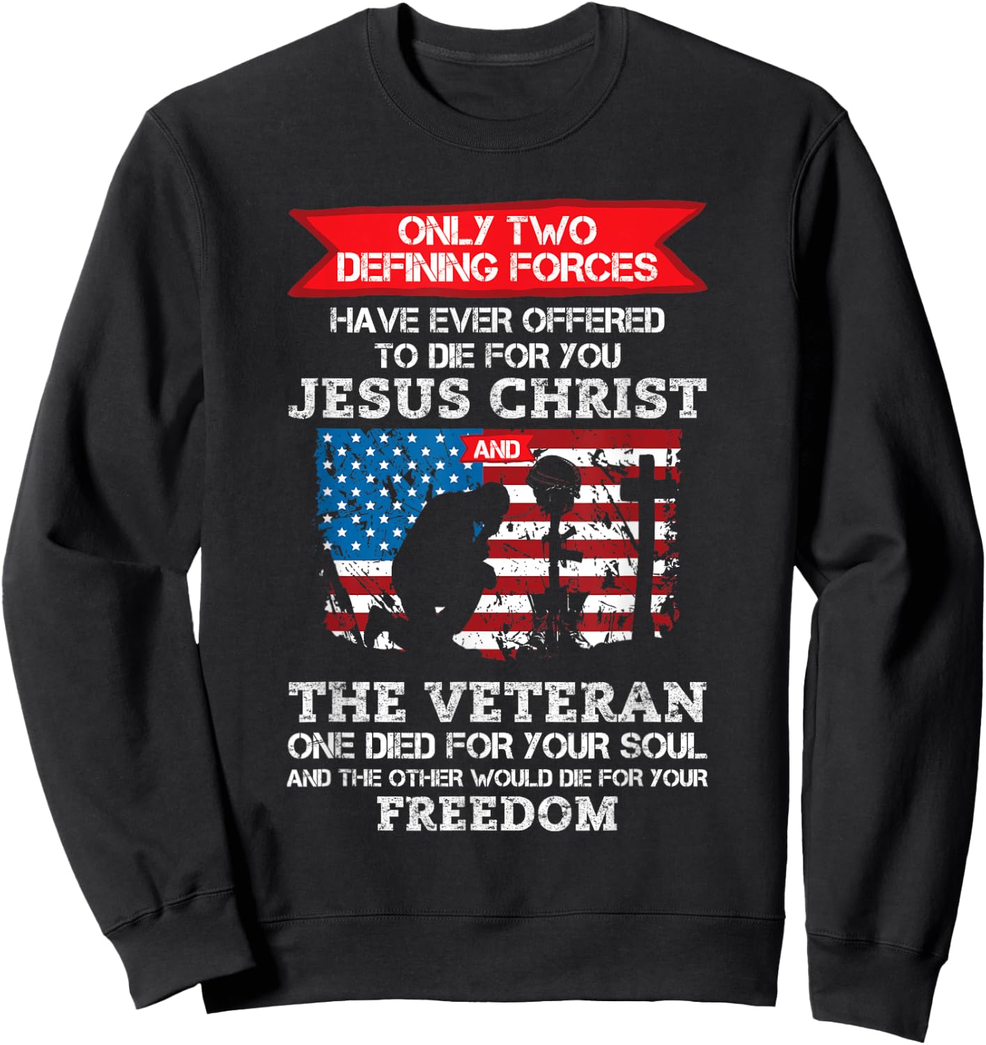 Honor Our Vets, Christian Veterans Sweatshirt - Sweatshirt | Black