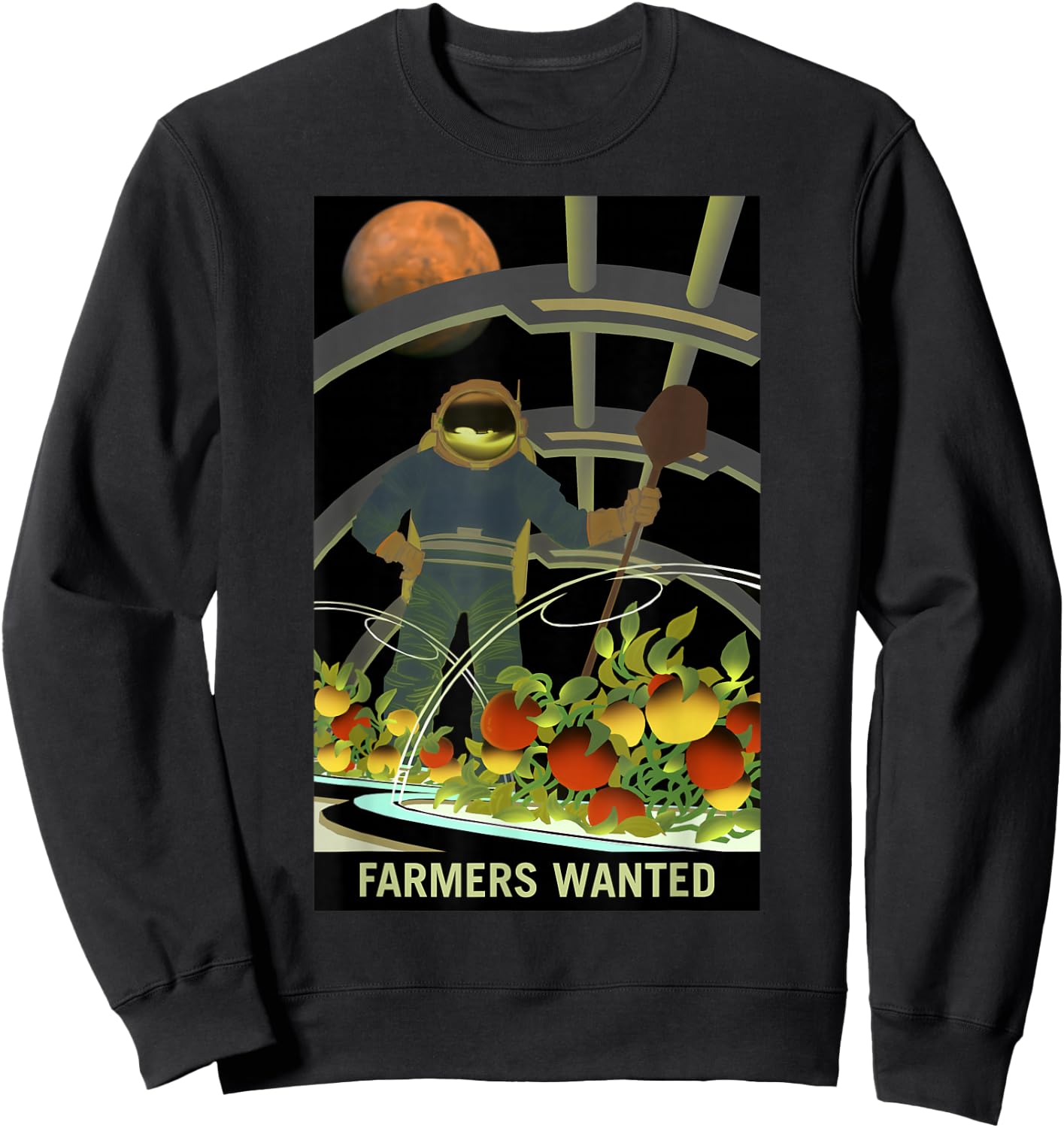 NASA Farmers Wanted On Mars Sweatshirt - Sweatshirt | Black