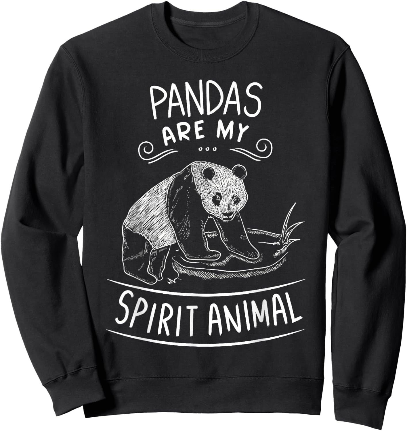 Pandas Are My Spirit Animal Clothes Outfit Gift Panda Bear Sweatshirt - Sweatshirt | Black