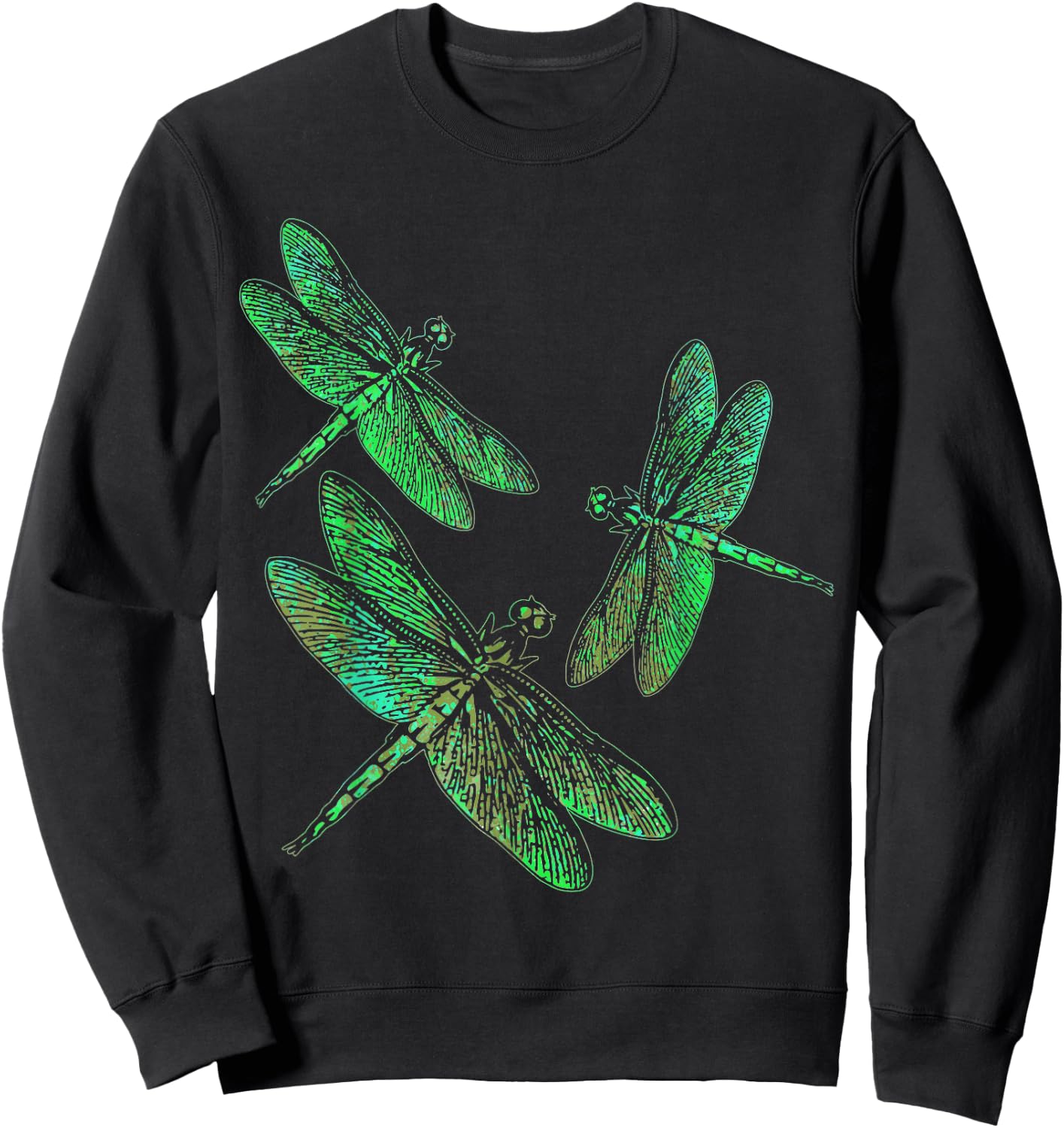 Retro Dragonflies Shirt - Cool Trendy Vintage Print Gift Sweatshirt - Sweatshirt | Black