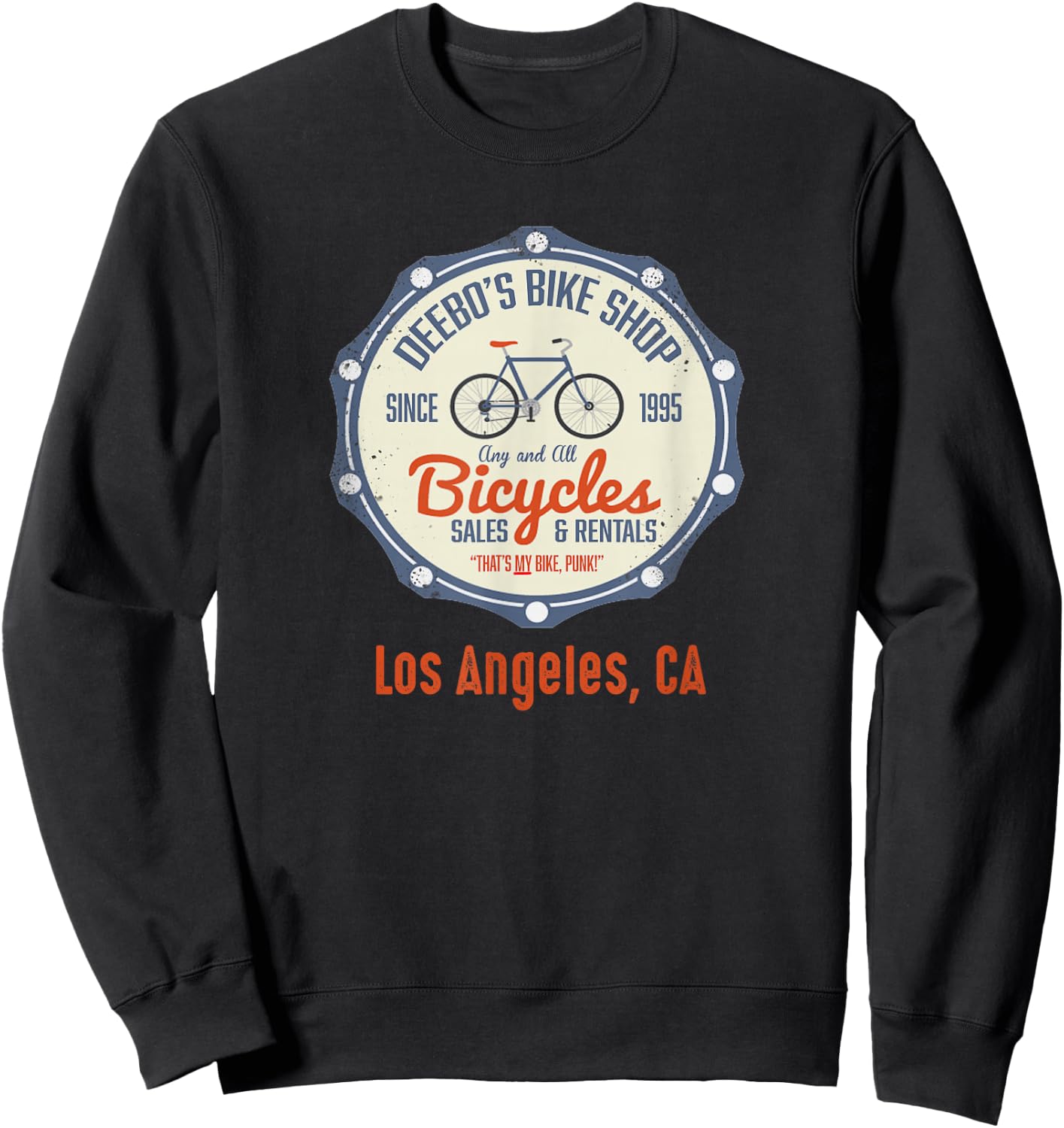 Los Angeles Shirts | Funny DEEBOS BIKE RENTALS Joke Shirt Sweatshirt - Sweatshirt | Black