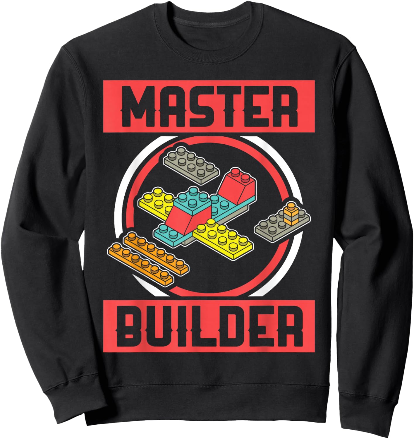 Master Builder Kids Building Blocks Birthday Bricks Boy Gift Sweatshirt - Sweatshirt | Black