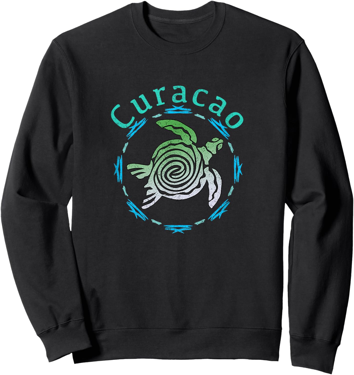 Curacao Vintage Tribal Turtle Gift Sweatshirt - Sweatshirt | Black