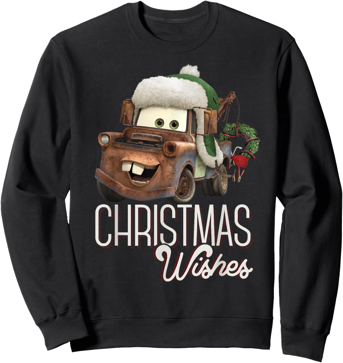 Disney Pixar Cars Tow Mater Christmas Wishes Portrait Sweatshirt - Sweatshirt | Black