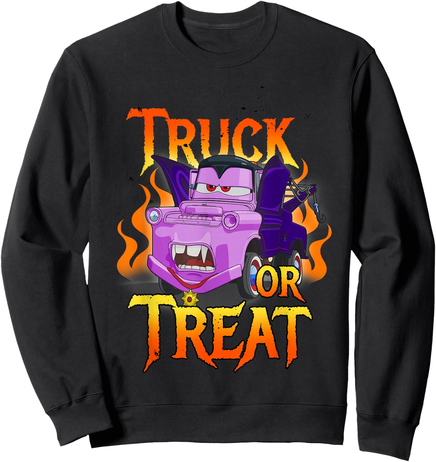 Disney Pixar Cars Halloween Vampire Truck Or Treat Sweatshirt - Sweatshirt | Black