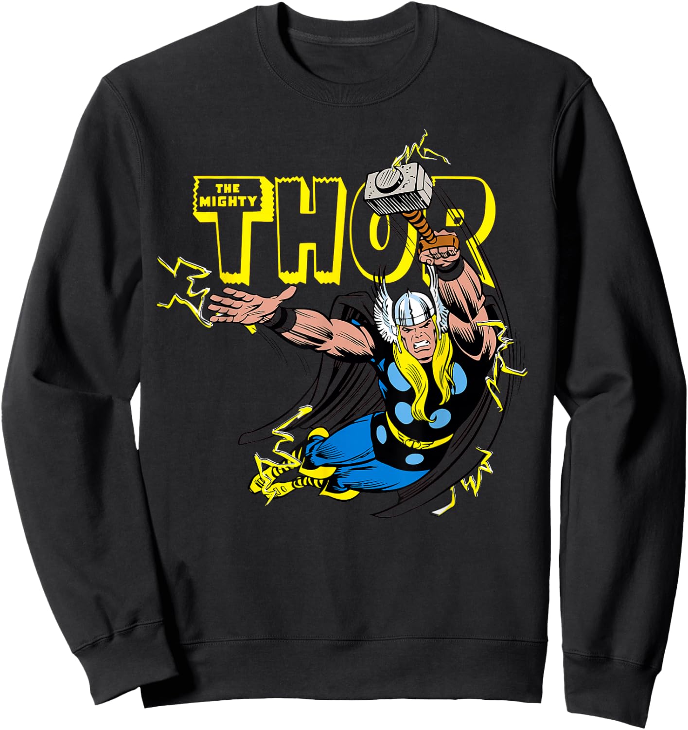 Marvel Thor Classic Retro Comic Graphic Sweatshirt - Sweatshirt | Black