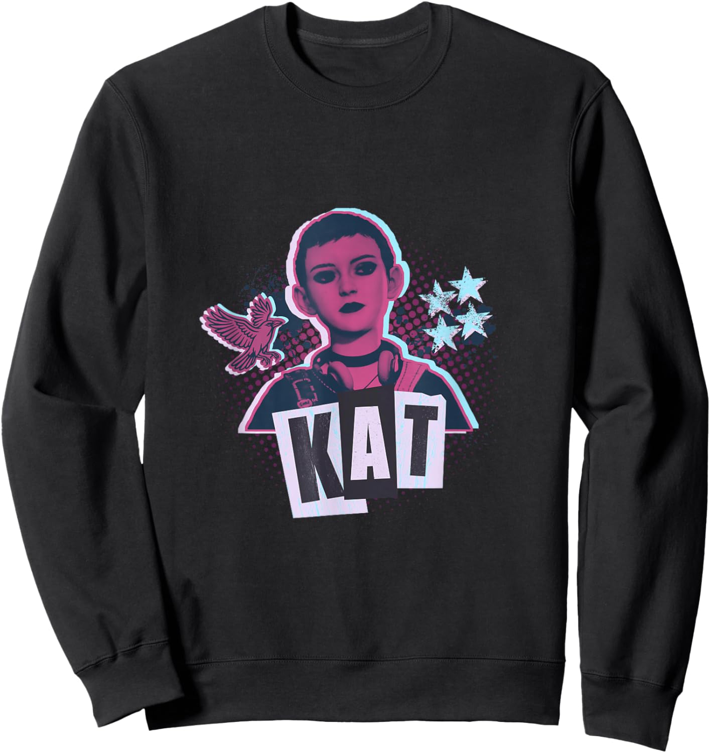 Kat Mikaelsen Short Hair 90s Grunge Lost Records Bloom Rage Sweatshirt - Sweatshirt | Black