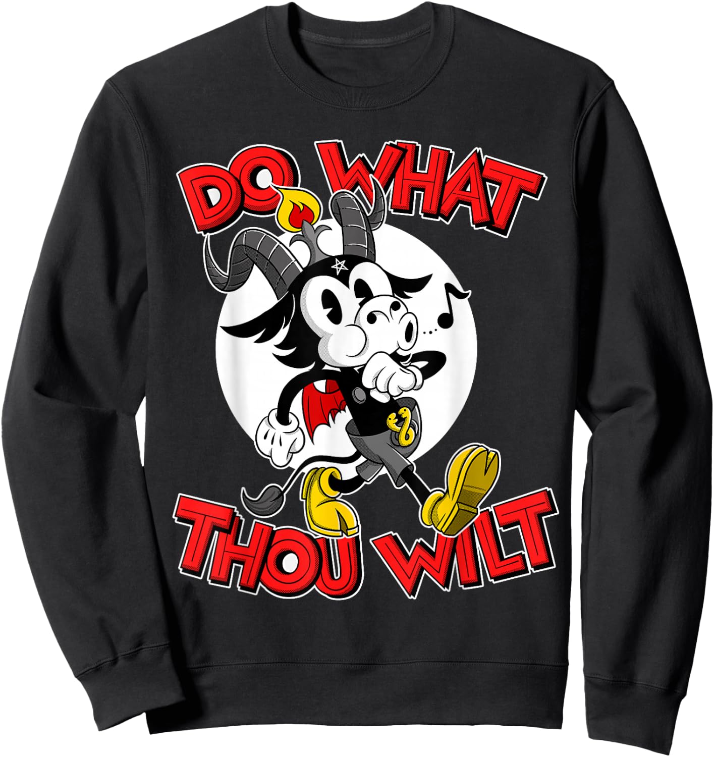 Do What Thou Wilt Baphomet 30s Cartoon Occult Esotericism Sweatshirt - Sweatshirt | Black