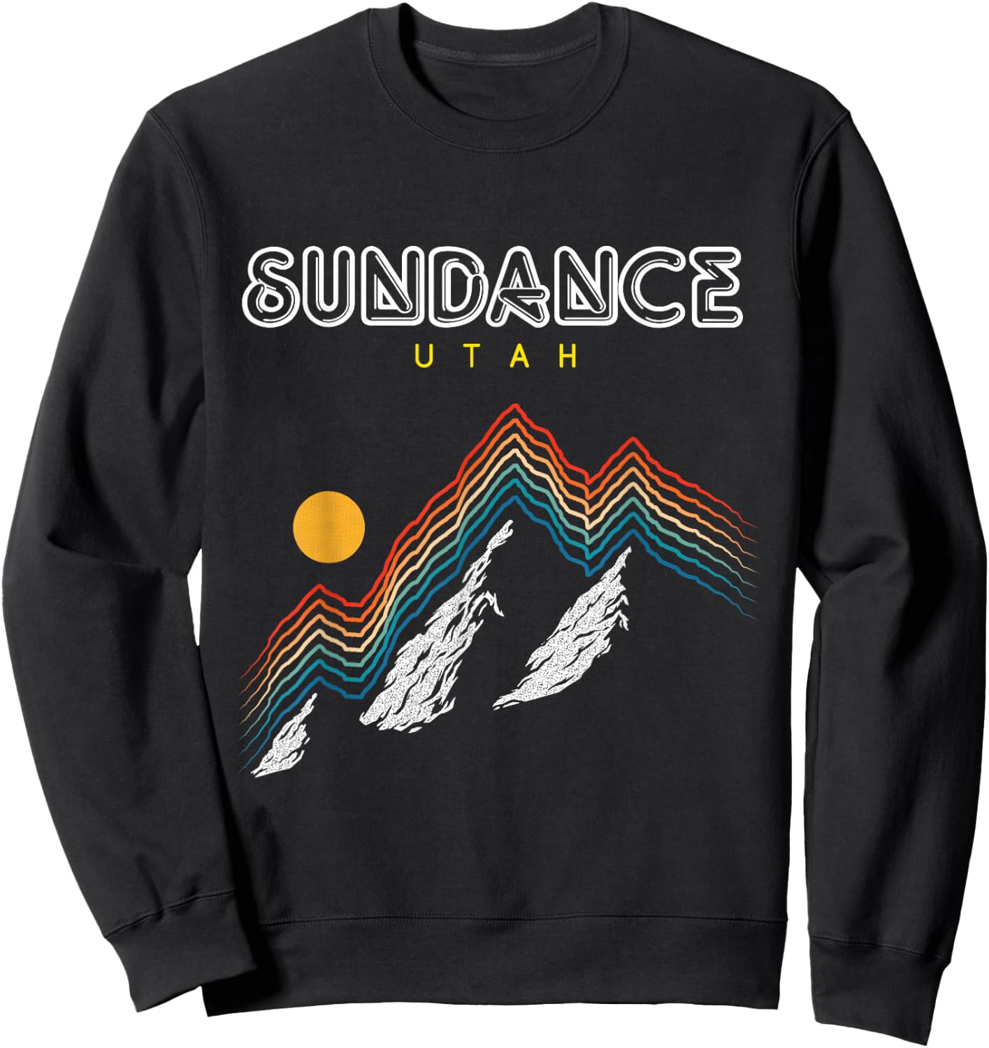 Sundance Utah - USA hiking and climbing 1980s Retro Design Sweatshirt - Sweatshirt | Black