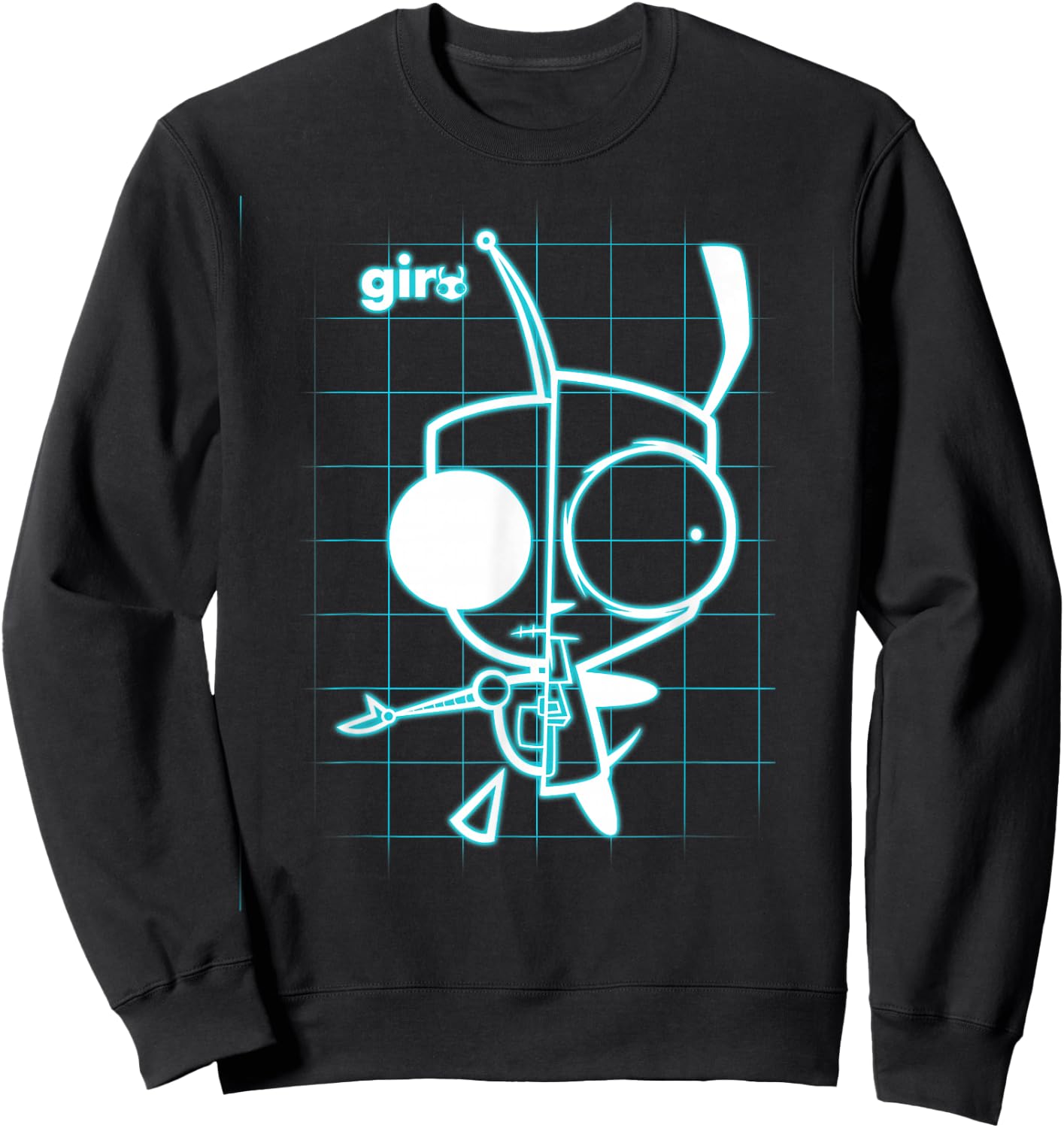 Nickelodeon Invader Zim X-Ray Schematic Gir Sweatshirt - Sweatshirt | Black