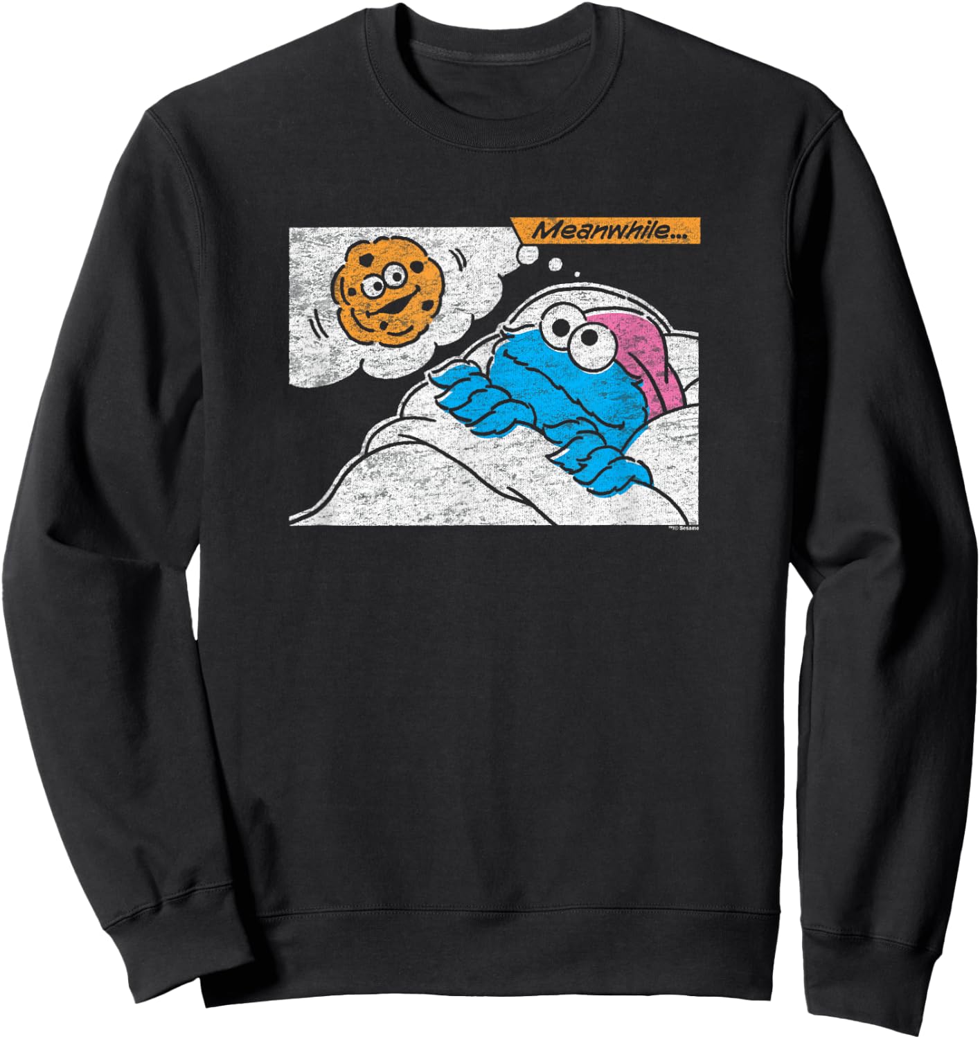 Sesame Street Cookie Monster Meanwhile Sweatshirt - Sweatshirt | Black