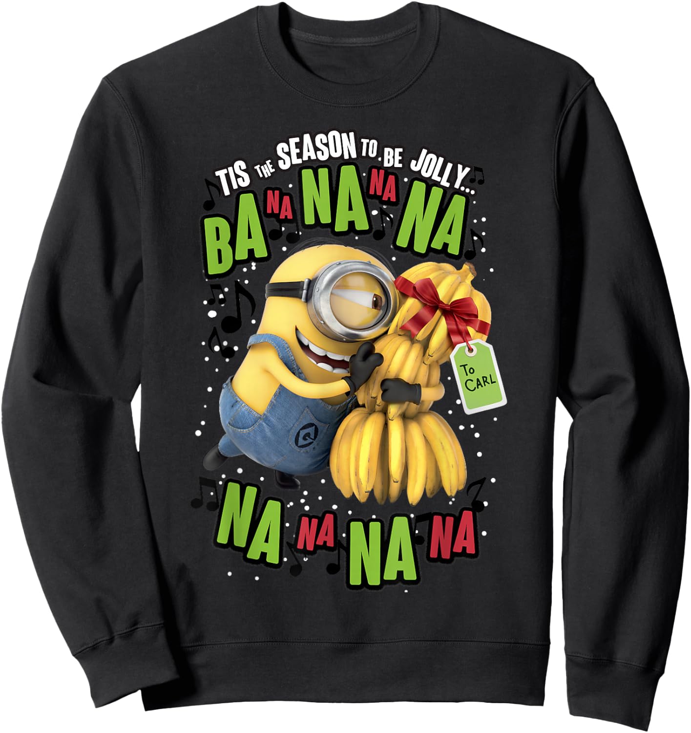 Despicable Me Minions 'Tis The Season To Be Jolly Banana Sweatshirt - Sweatshirt | Black