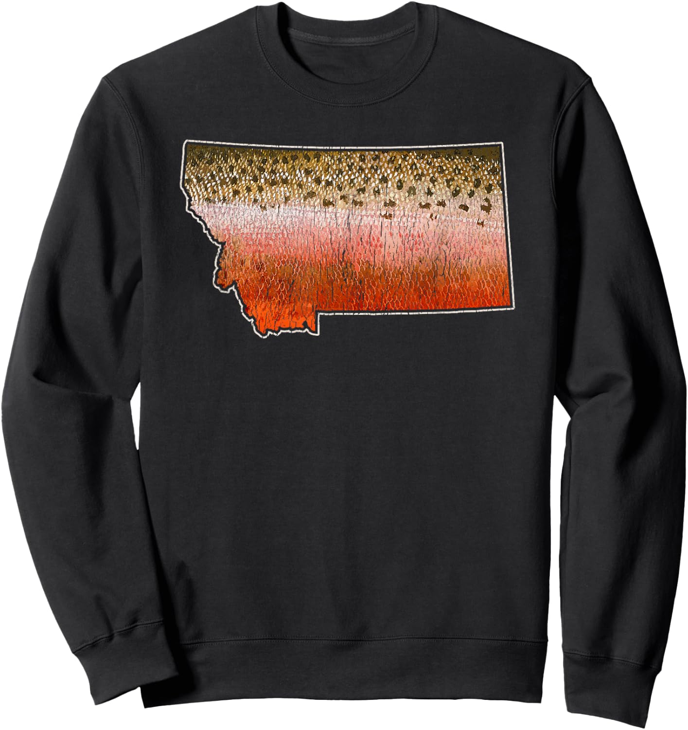 Cutthroat Trout Fishing Shirt - Montana Fly Fishing Sweatshirt - Sweatshirt | Black