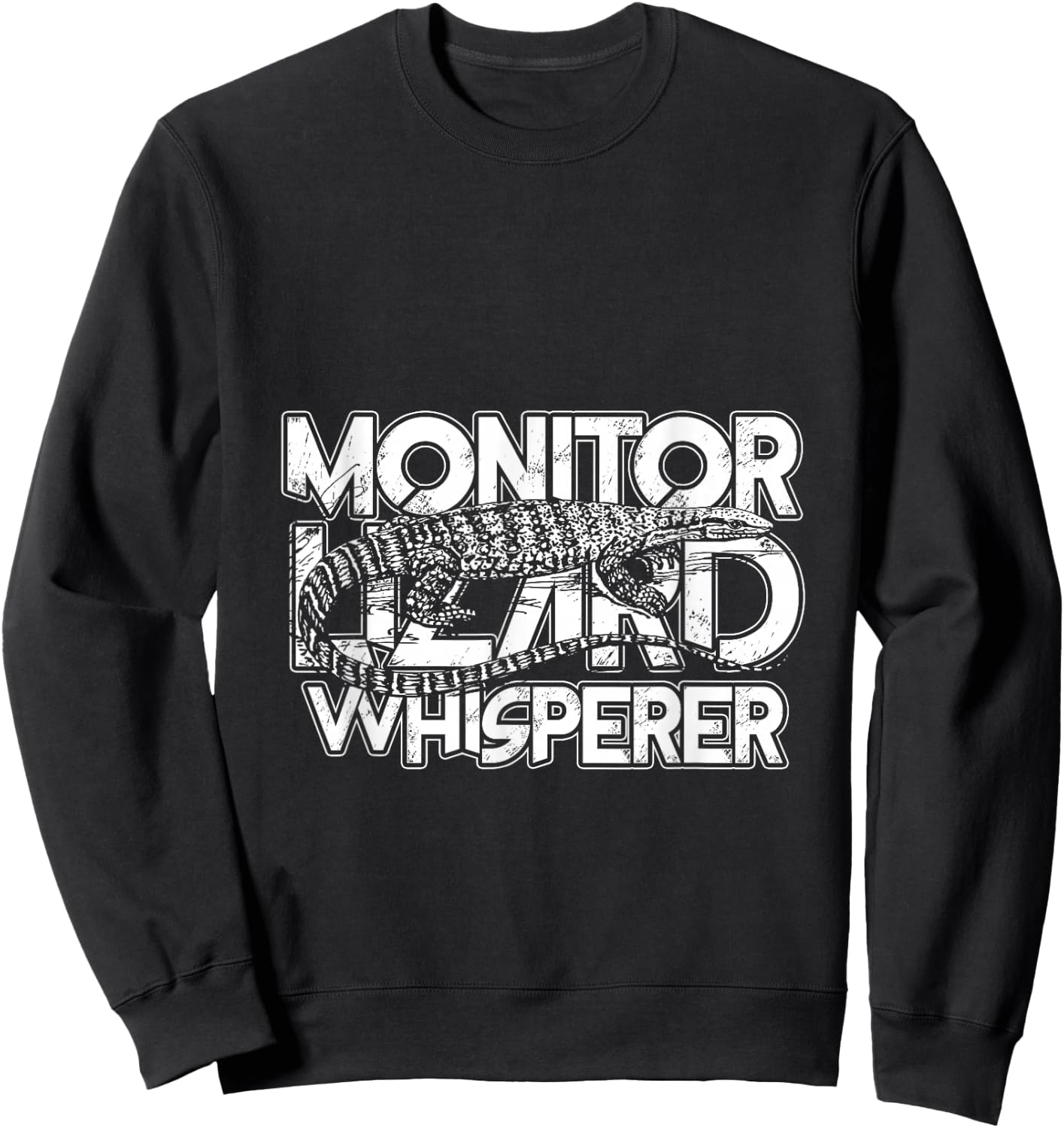 Vintage Style Whisperer Monitor Lizard Sweatshirt - Sweatshirt | Black