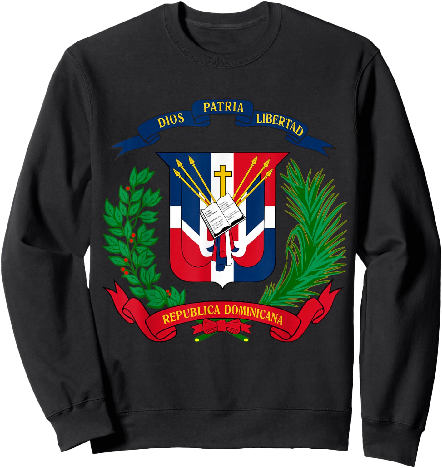 Coat of Arms Republica Dominicana Bandera Dominican Flag Sweatshirt - Sweatshirt | Black