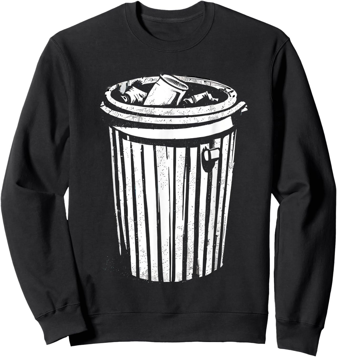 Trash Can Halloween Costume Garbage Can Trashcan Costume Sweatshirt - Sweatshirt | Black