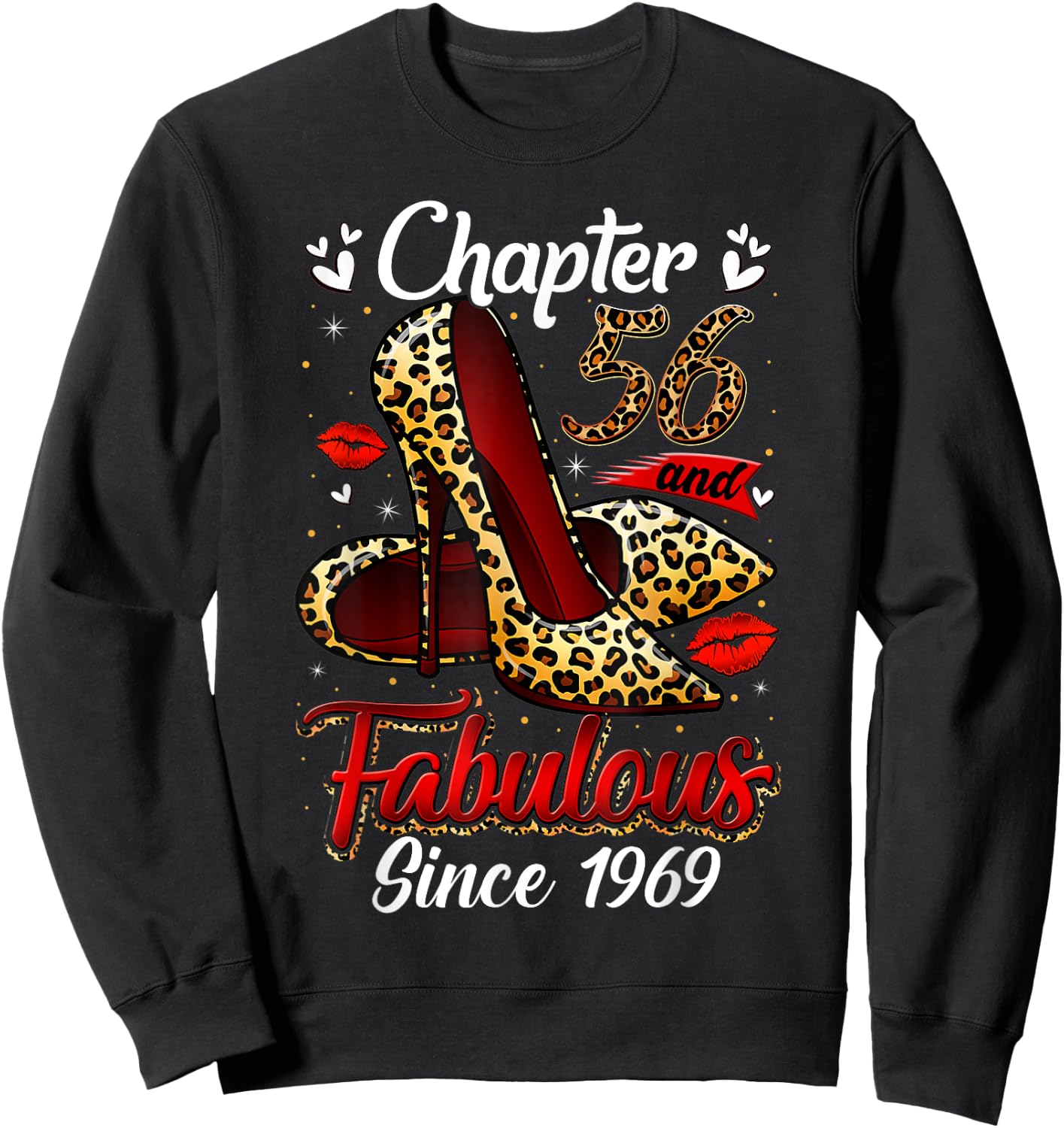 Chapter 56 Fabulous Since 1969 56th Leopard Birthday Queen Sweatshirt - Sweatshirt | Black