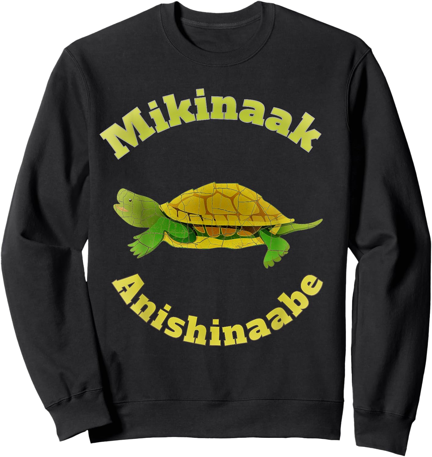 Mikinaak Anishinaabe Snapping Turtle Sweatshirt - Sweatshirt | Black