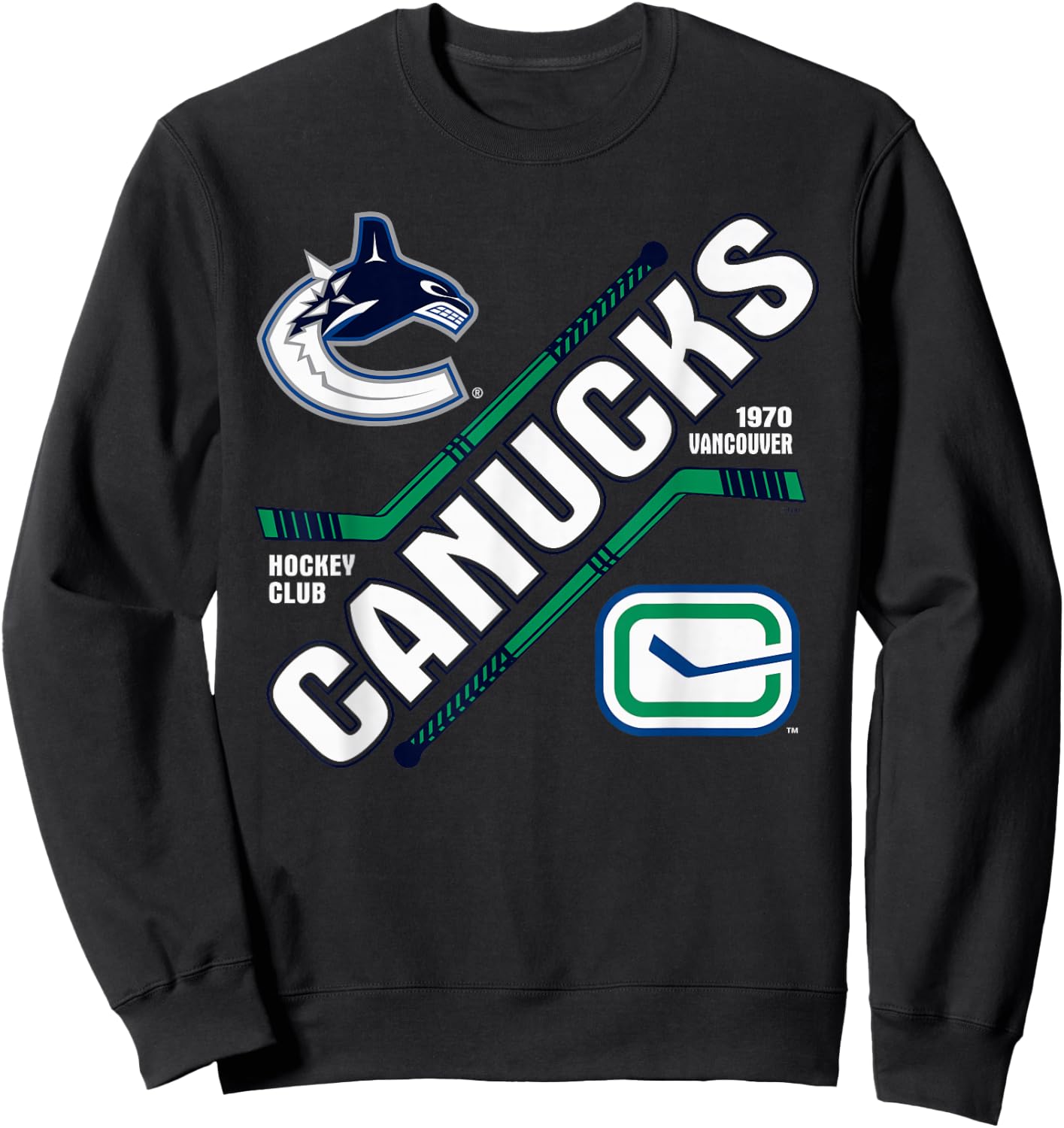 Vancouver Canucks Force Blue Officially Licensed Sweatshirt - Sweatshirt | Black