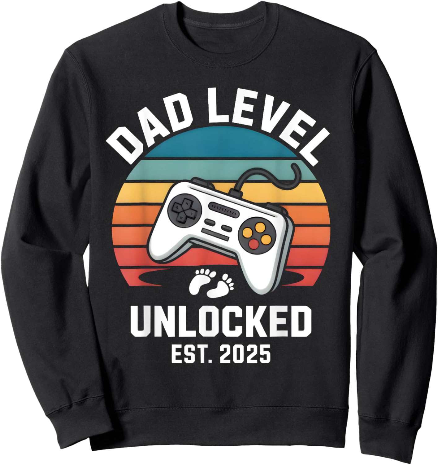 Dad Level Unlocked 2025 Funny Fathers Day Present (gifts) Sweatshirt - Sweatshirt | Black