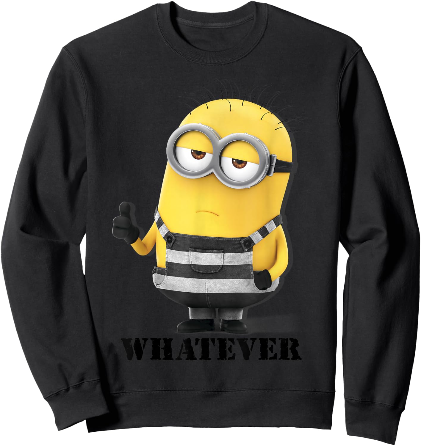 Despicable Me Minions Thumbs Up Whatever Graphic Sweatshirt - Sweatshirt | Black