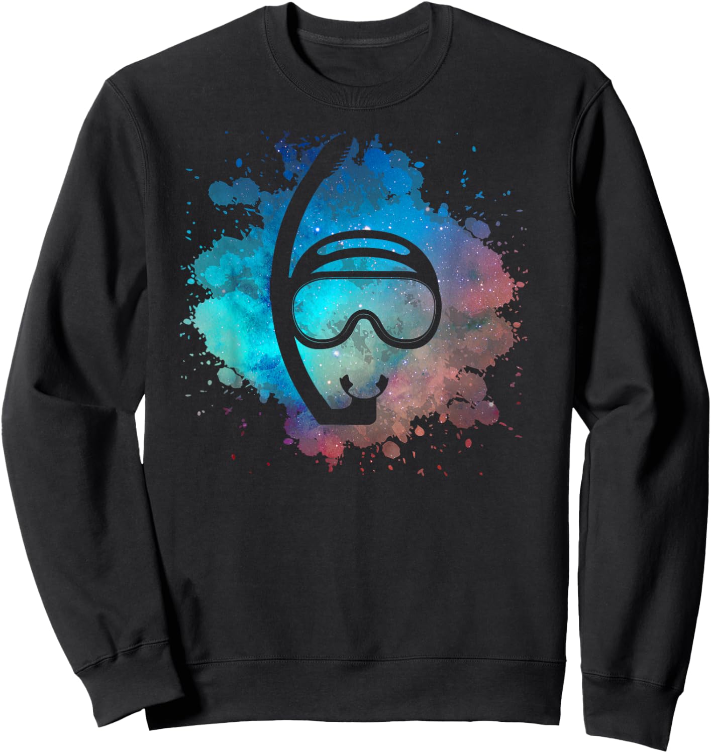 Diving Snorkel Mask Scuba Diver Snorkeling Men Women Graphic Sweatshirt - Sweatshirt | Black