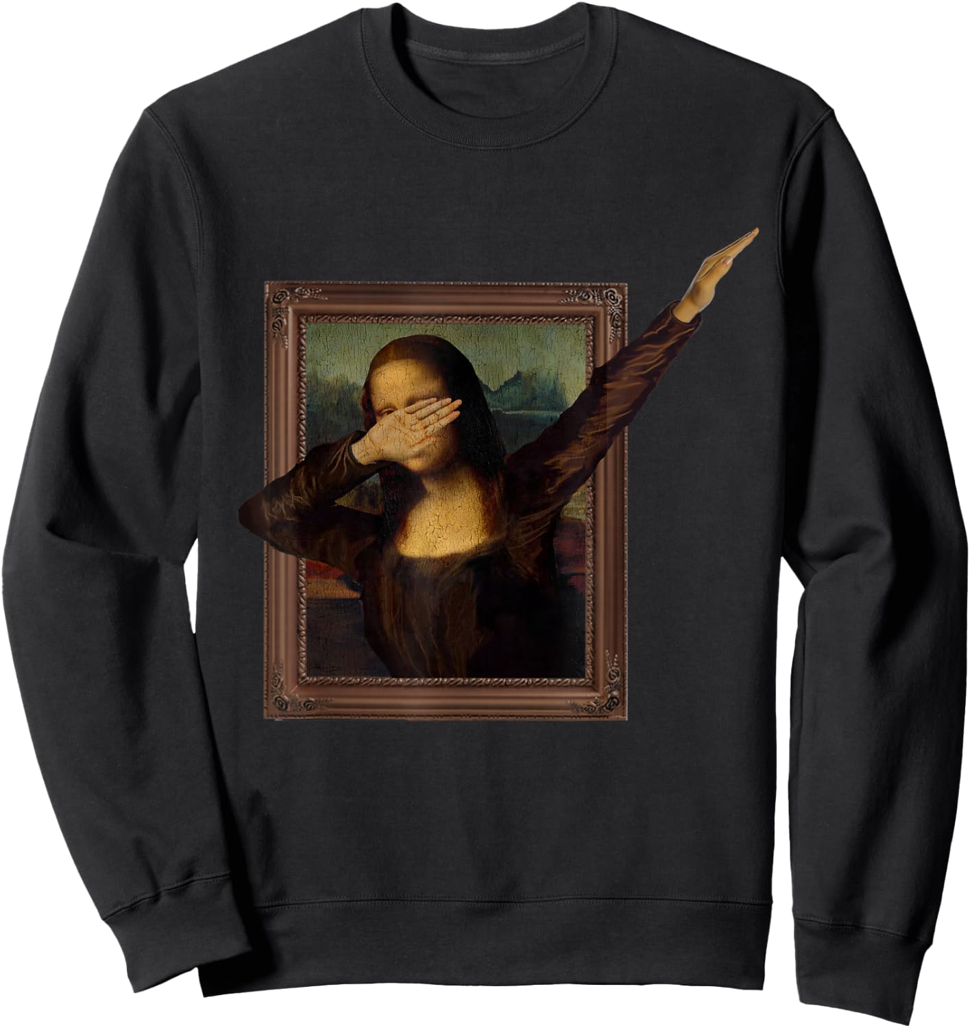 Dabbing Mona Lisa, Painting, La Gioconda Sweatshirt - Sweatshirt | Black