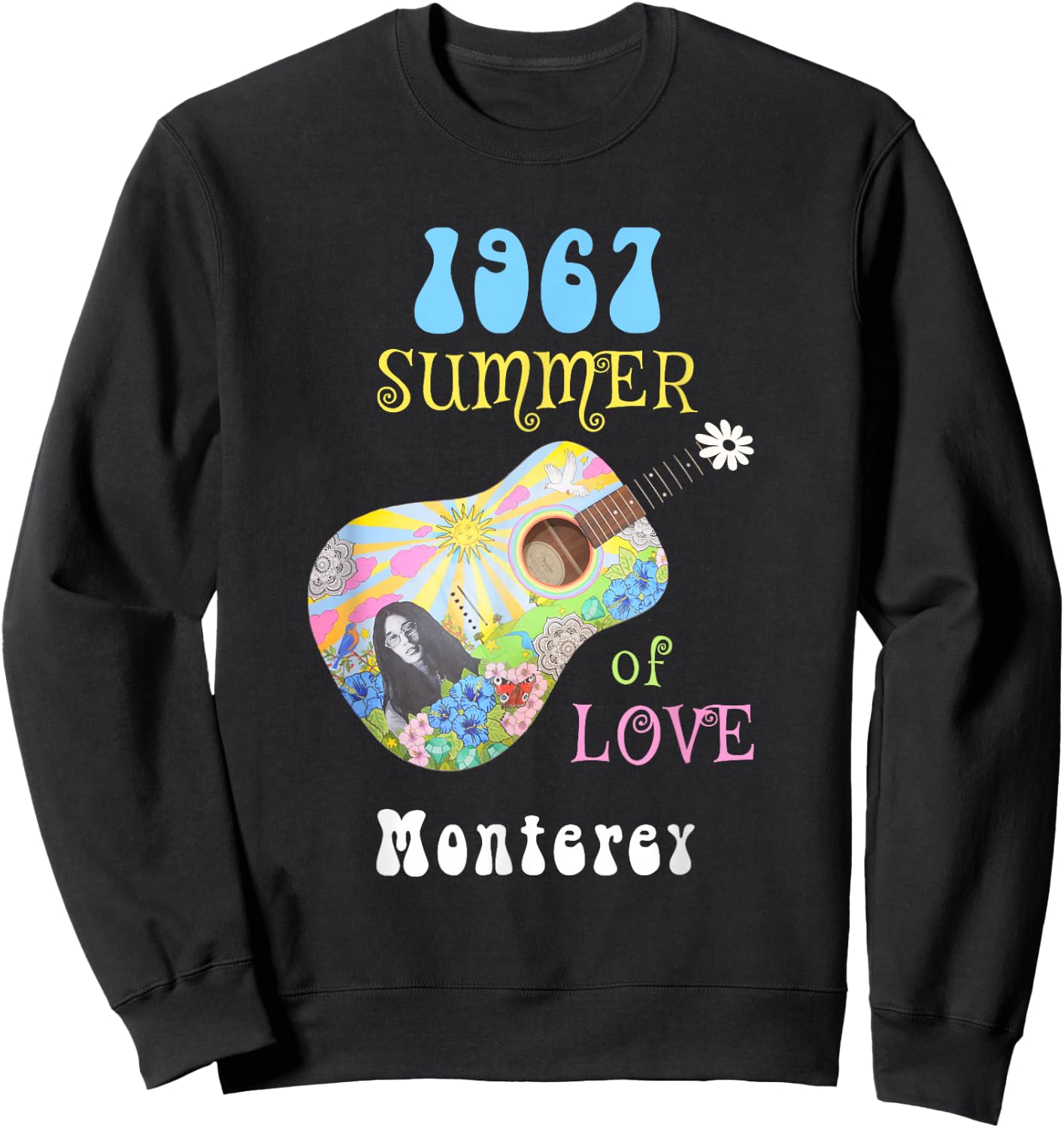 1967 Summer of Love Monterey Hippie Sweatshirt - Sweatshirt | Black
