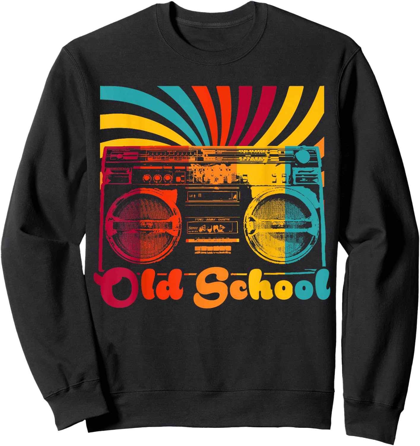 Retro Old School Cool Portable Boombox cassette HipHop Gift Sweatshirt - Sweatshirt | Black