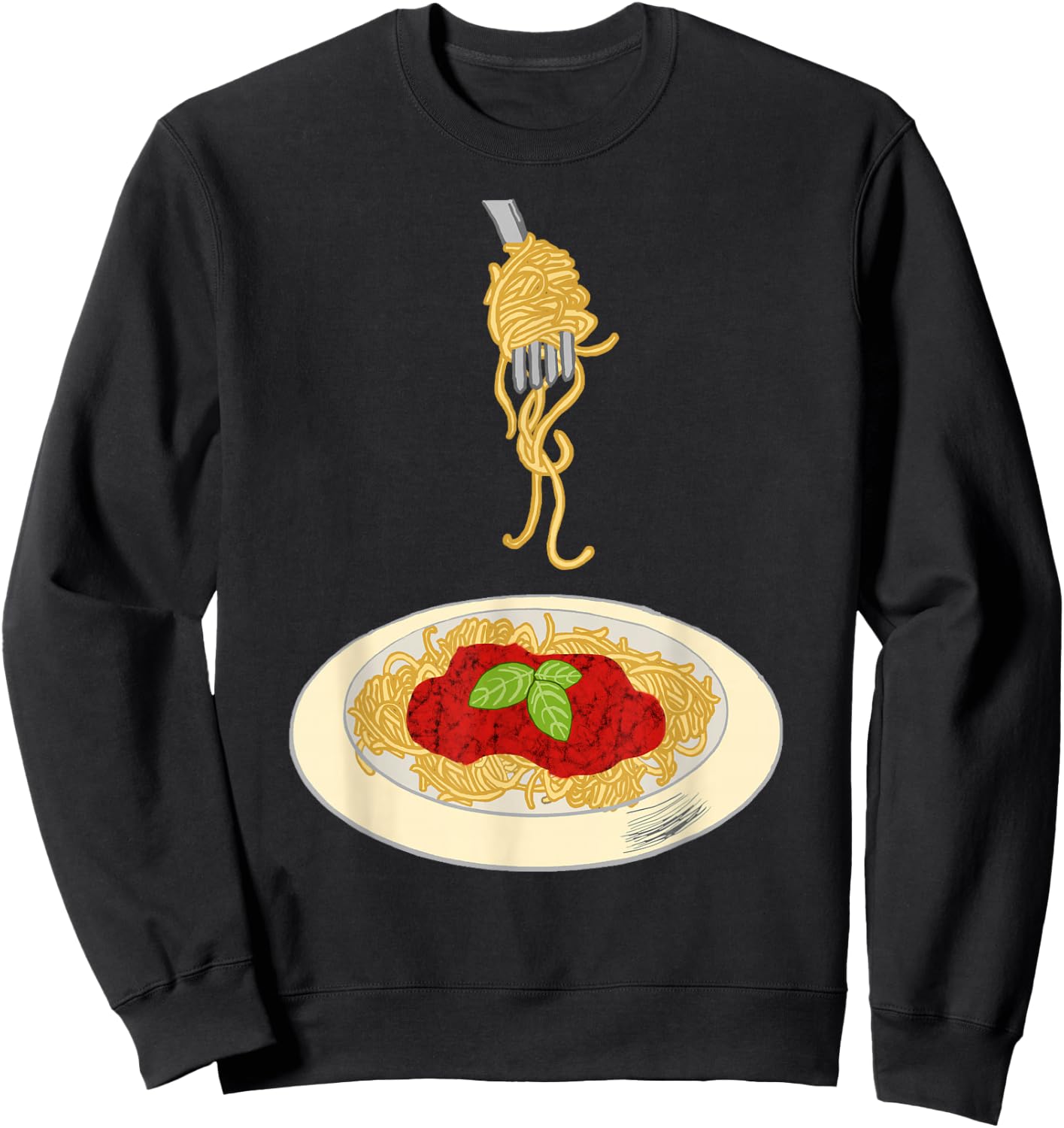 Spaghetti Pasta Noodle Cooking Sauce Bolognese Meal Dish Sweatshirt - Sweatshirt | Black
