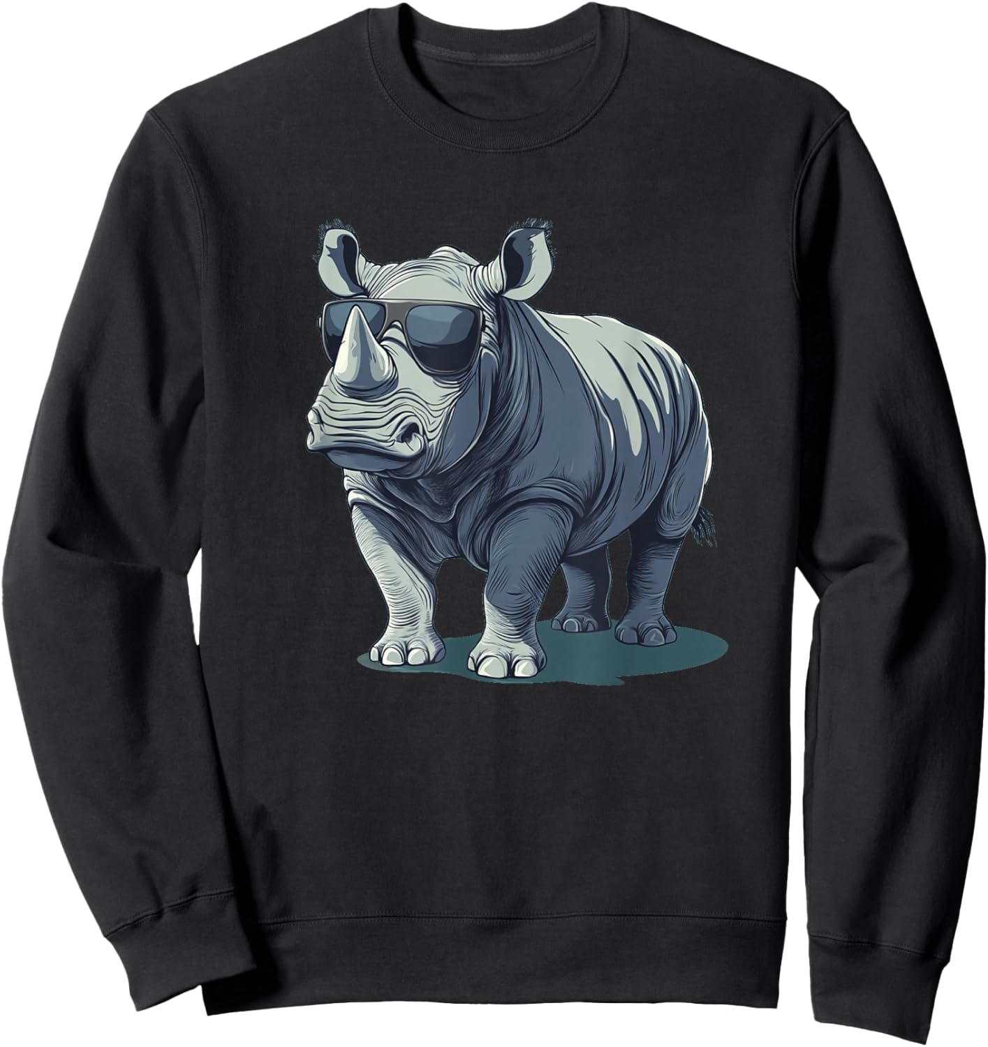 Pretty bespectacled Rhino loves Black Sunglasses Outfit Sweatshirt - Sweatshirt | Black