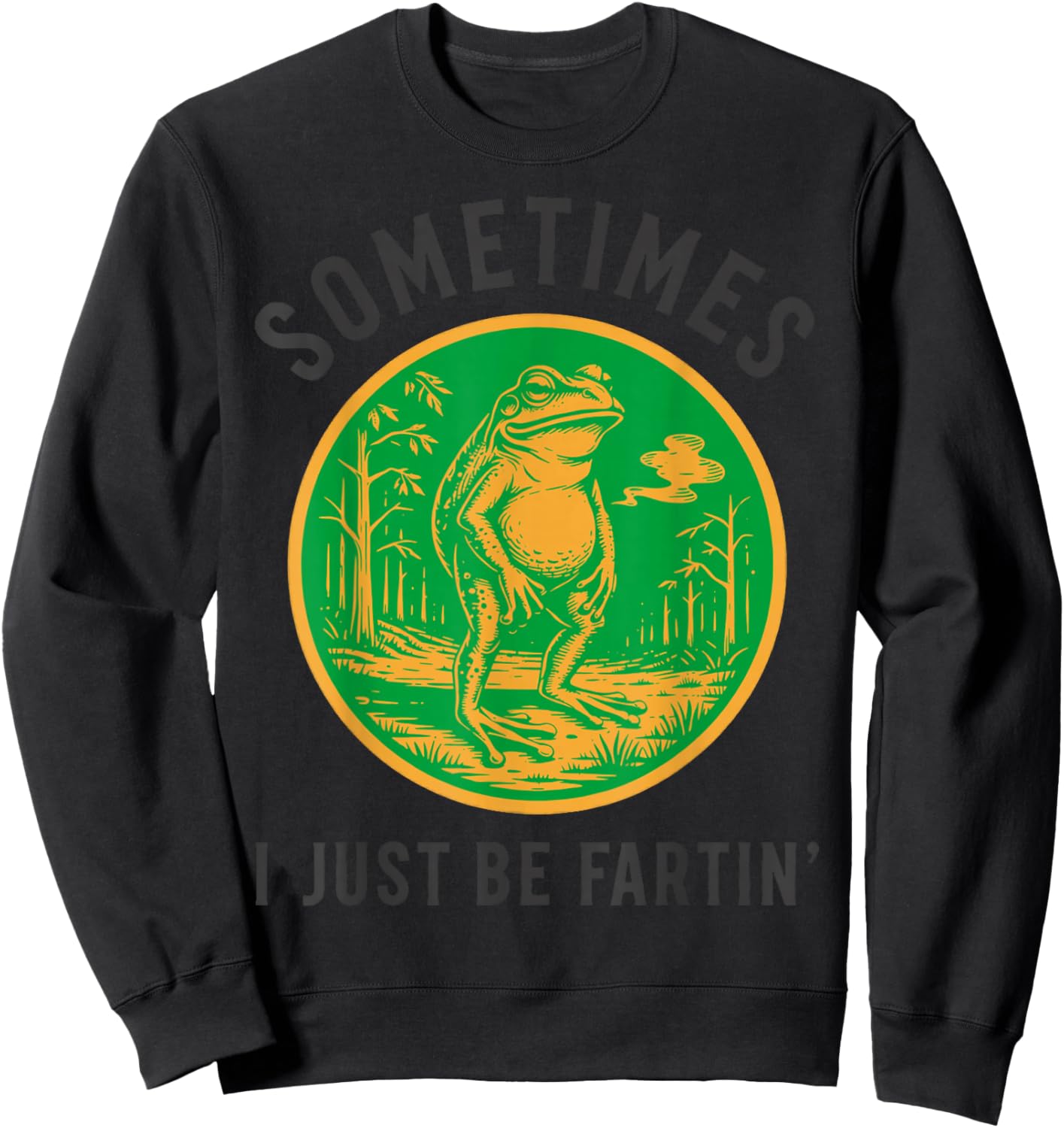 Sometimes I Just Be Fartin' Frog Funny Sweatshirt - Sweatshirt | Black