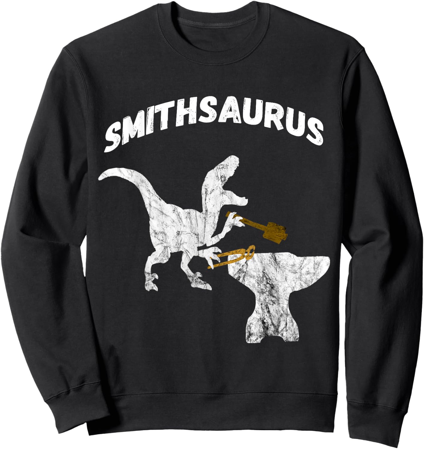 Cool Sledge Hammer Metalworker Shirt Gifts Dinosaurs Blacksmith Tongs Blacksmithing Funny -Adults Black Short Sleeve Classic Fit Cotton Novelty Sweatshirt - Sweatshirt | Black