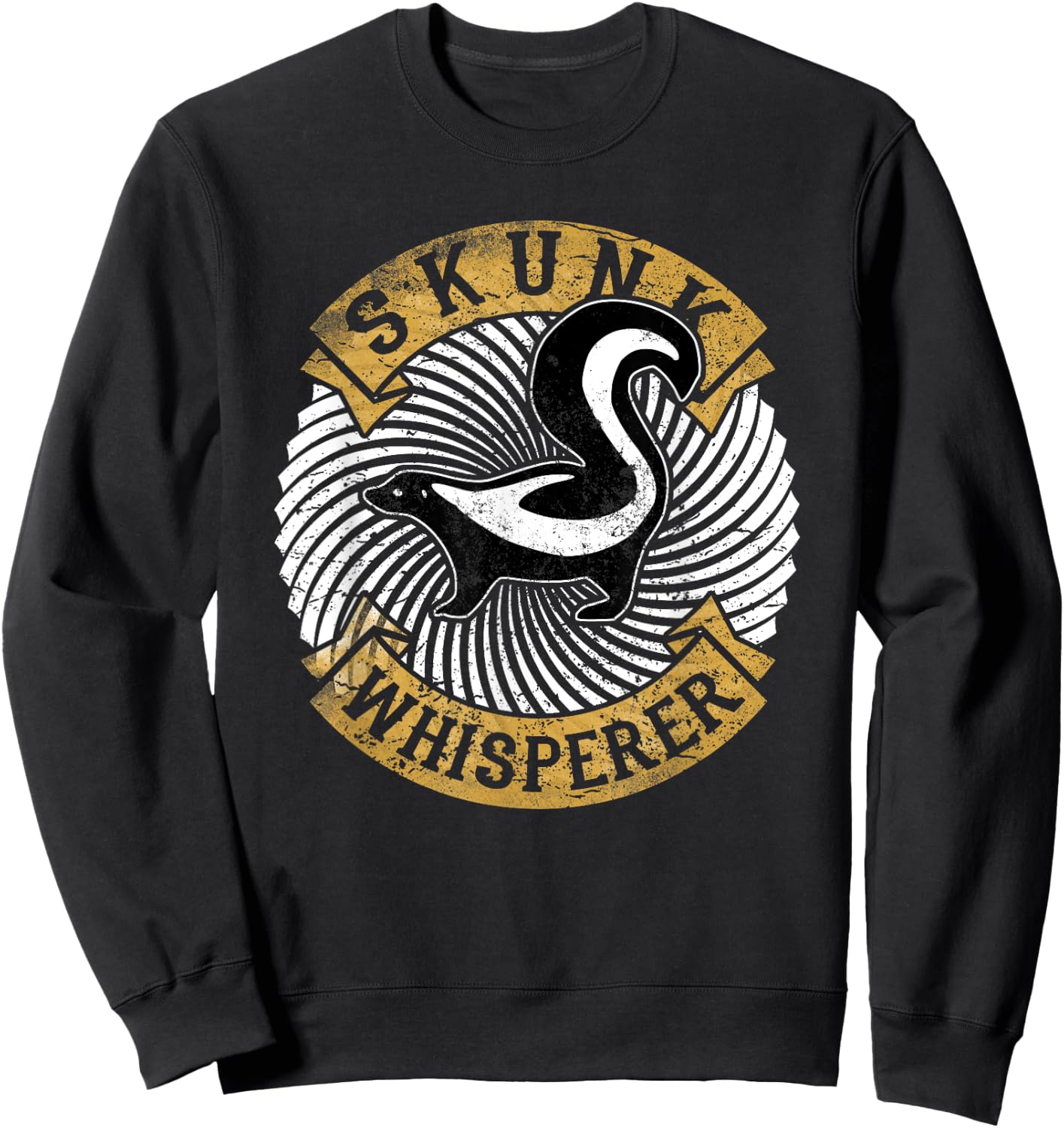 Cute Skunk Whisperer Disressed Shirt Love Skunks Gift Sweatshirt - Sweatshirt | Black