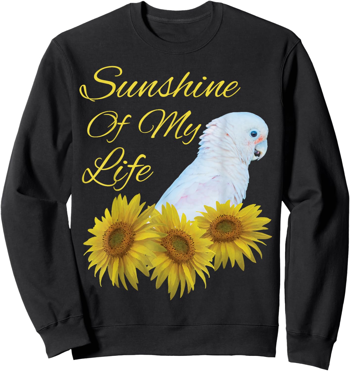 Goffins Cockatoo Parrot Sunshine Sunflower Sweatshirt - Sweatshirt | Black