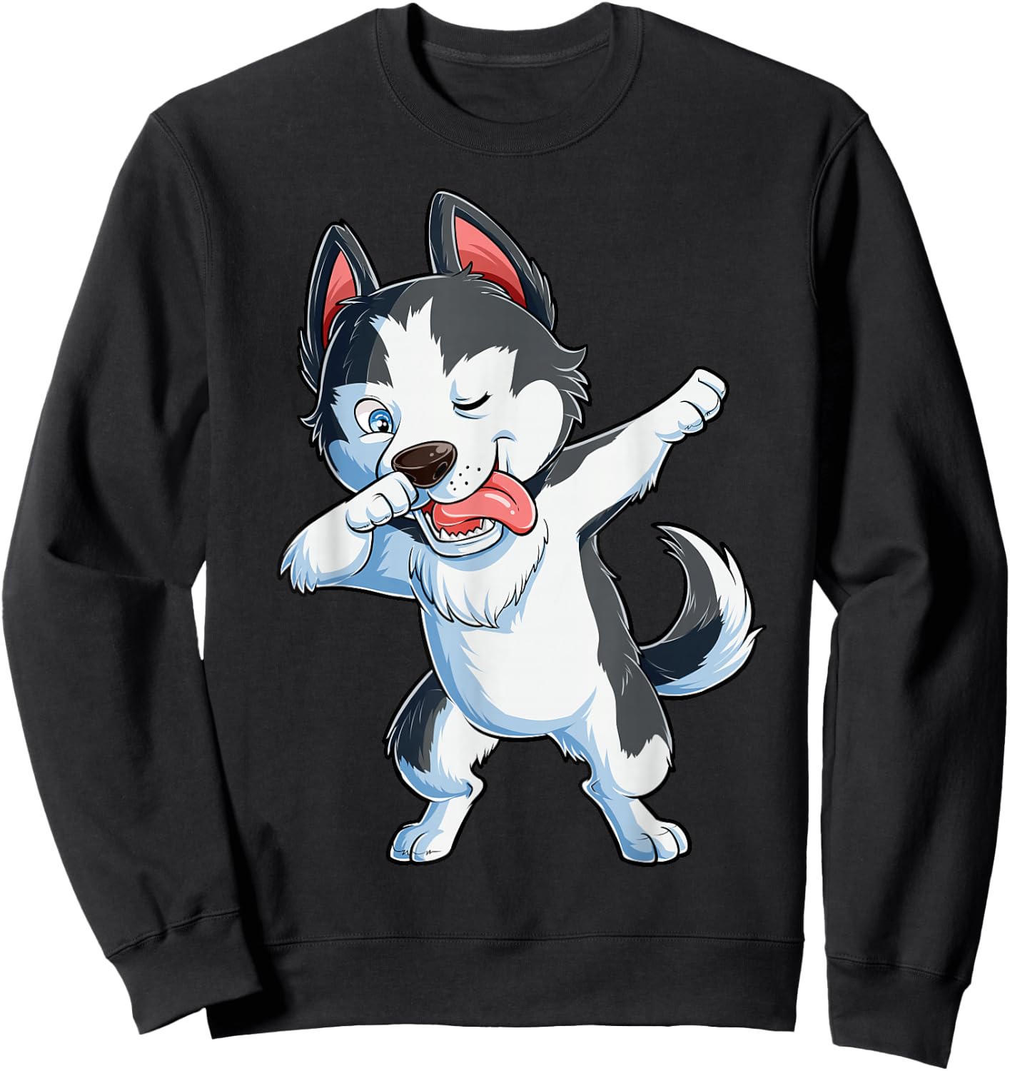 Dabbing Siberian Husky Dog Lover Boys Kids Dab Funny Gifts Sweatshirt - Sweatshirt | Black