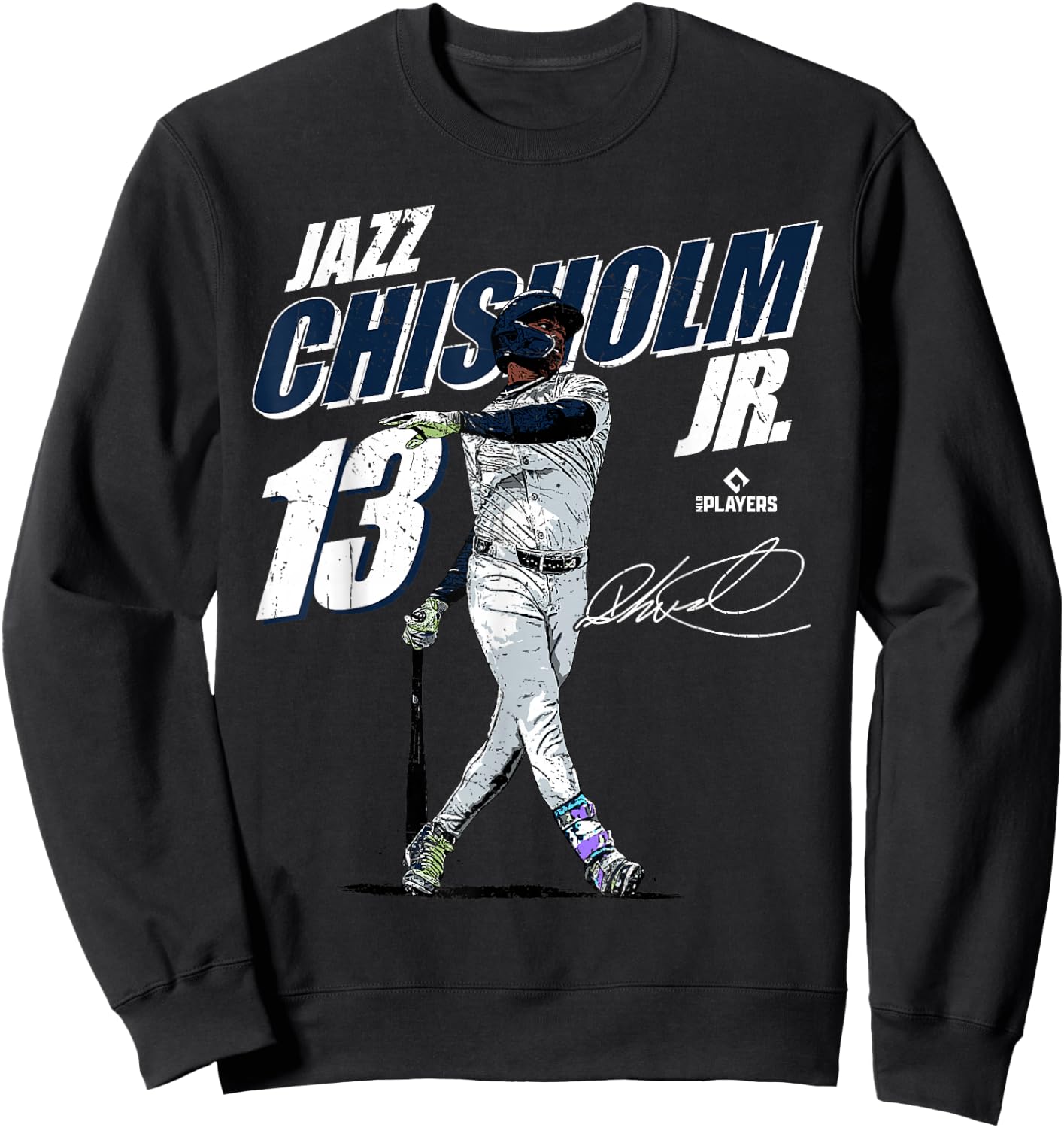 License Champs Jazz Chisholm -Adults, -Kids Baseball Fan Blue Small Modern Sports Team Themed Classic Fit Lightweight Sweatshirt - Sweatshirt | Black