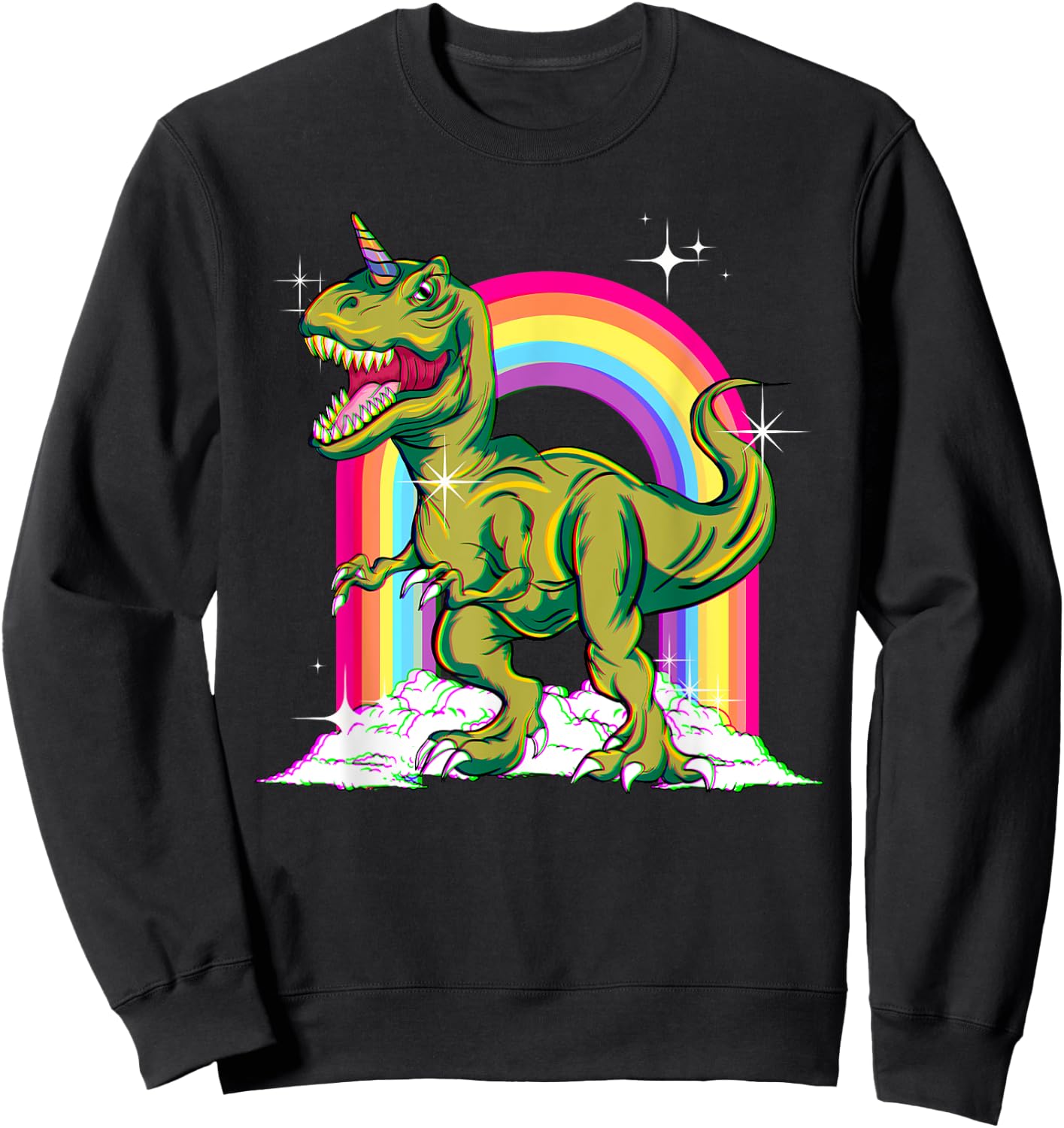 Dinocorn Half Dinosaur Half Unicorn Fans Children Adults Sweatshirt - Sweatshirt | Black