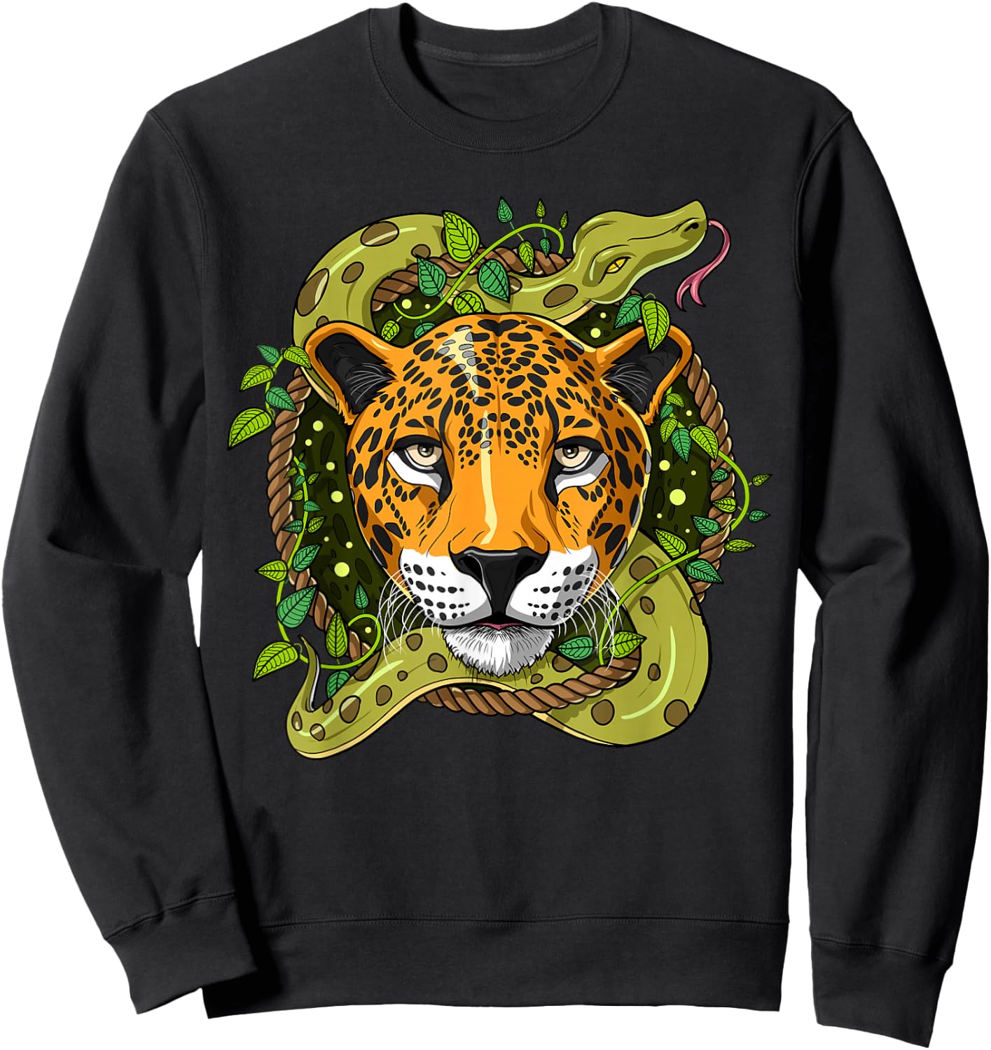 Jaguar Snake Forest Jungle Animals Jaguar Lover Sweatshirt - Sweatshirt | Black