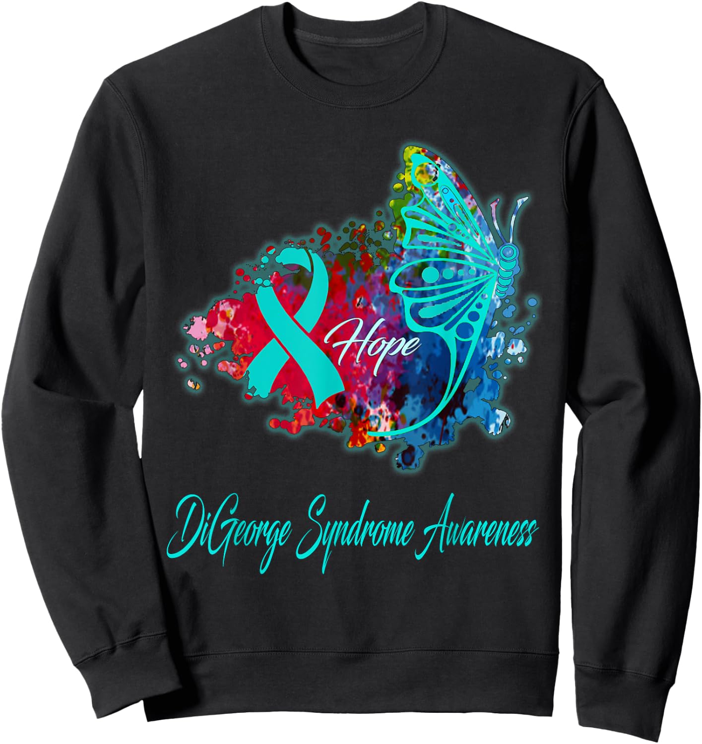 DiGeorge Syndrome Awareness Designs DiGeorge Syndrome Awareness - -Adults, Black, Small Sweatshirt - Sweatshirt | Black
