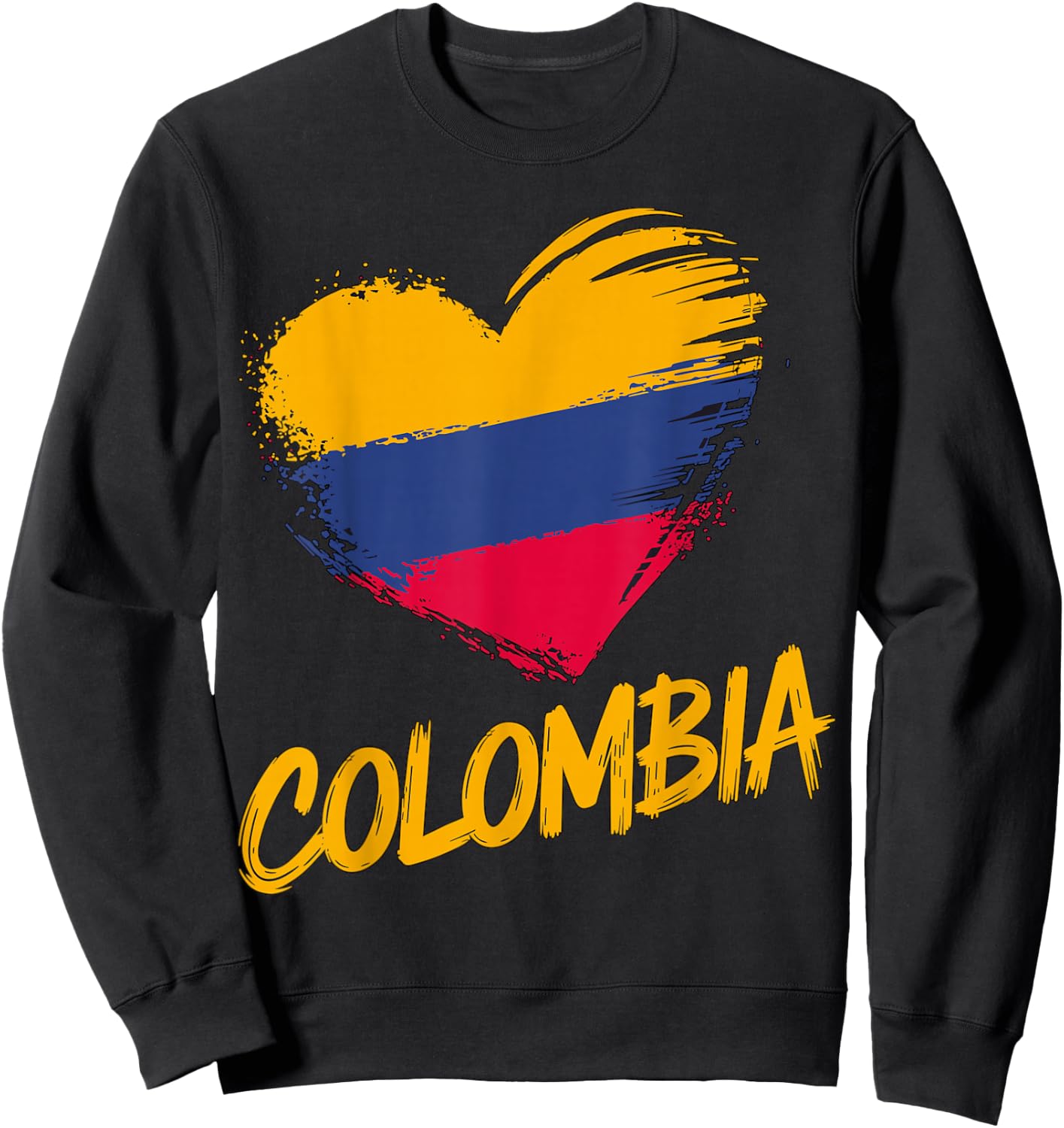 Magical and Funny Colombian Gifts Colombia Heart Colombian Flag - Black, Small, , Short Sleeve Sweatshirt - Sweatshirt | Black