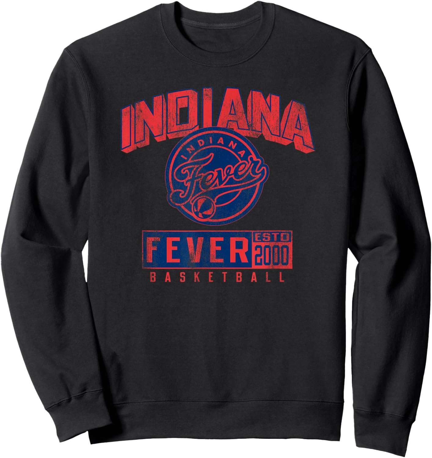 Indiana Fever WNBA -Adults , Black, Small, Short Sleeve, , Classic, Letter Print Sweatshirt - Sweatshirt | Black
